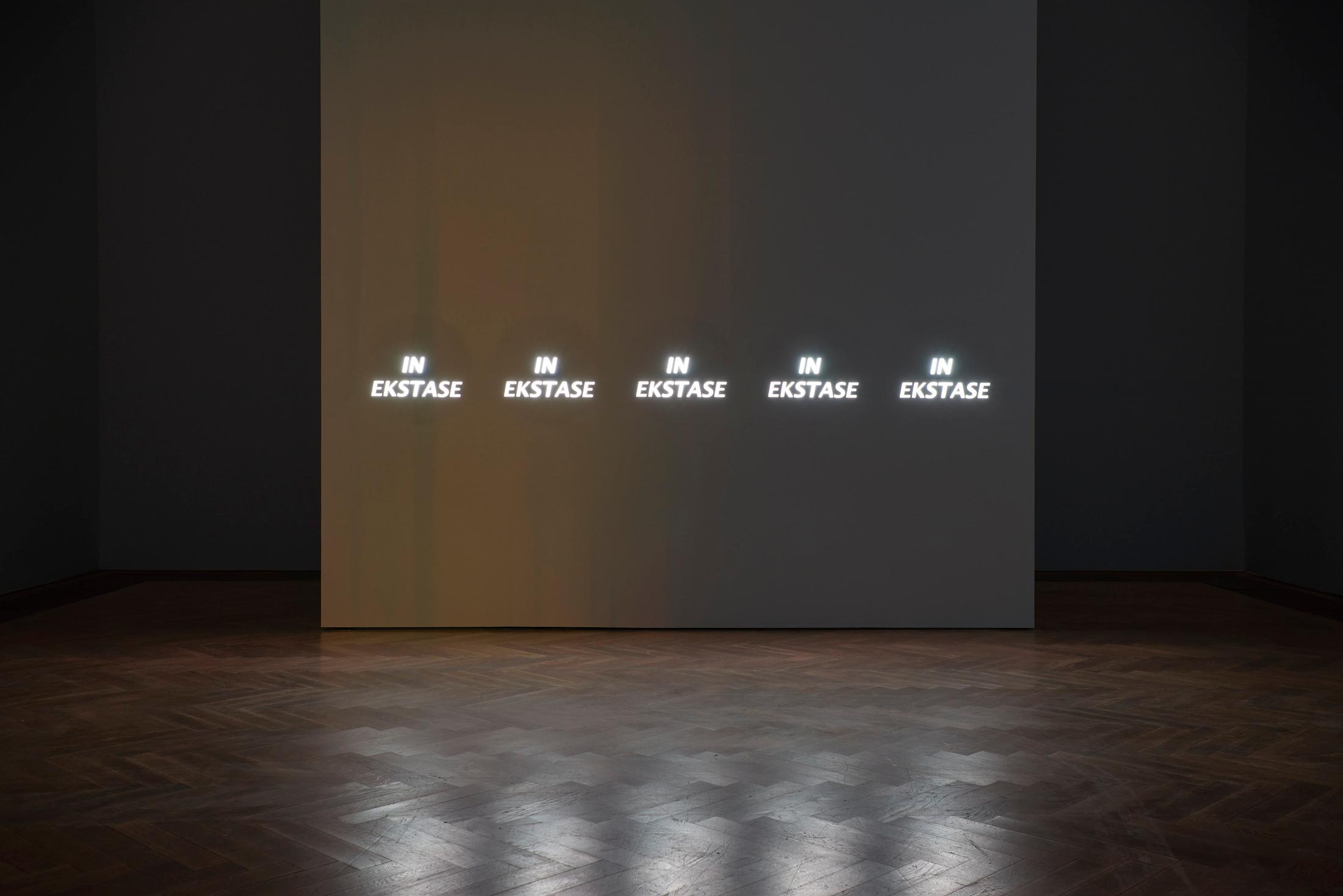 Exhibition View P. Staff Solo Show «In Ekstase; view on P. Staff, In Ekstase, 2023» at Kunsthalle Basel, Basel, 2023 / Photo: Philipp Hänger / Courtesy: the artist and Kunsthalle Basel