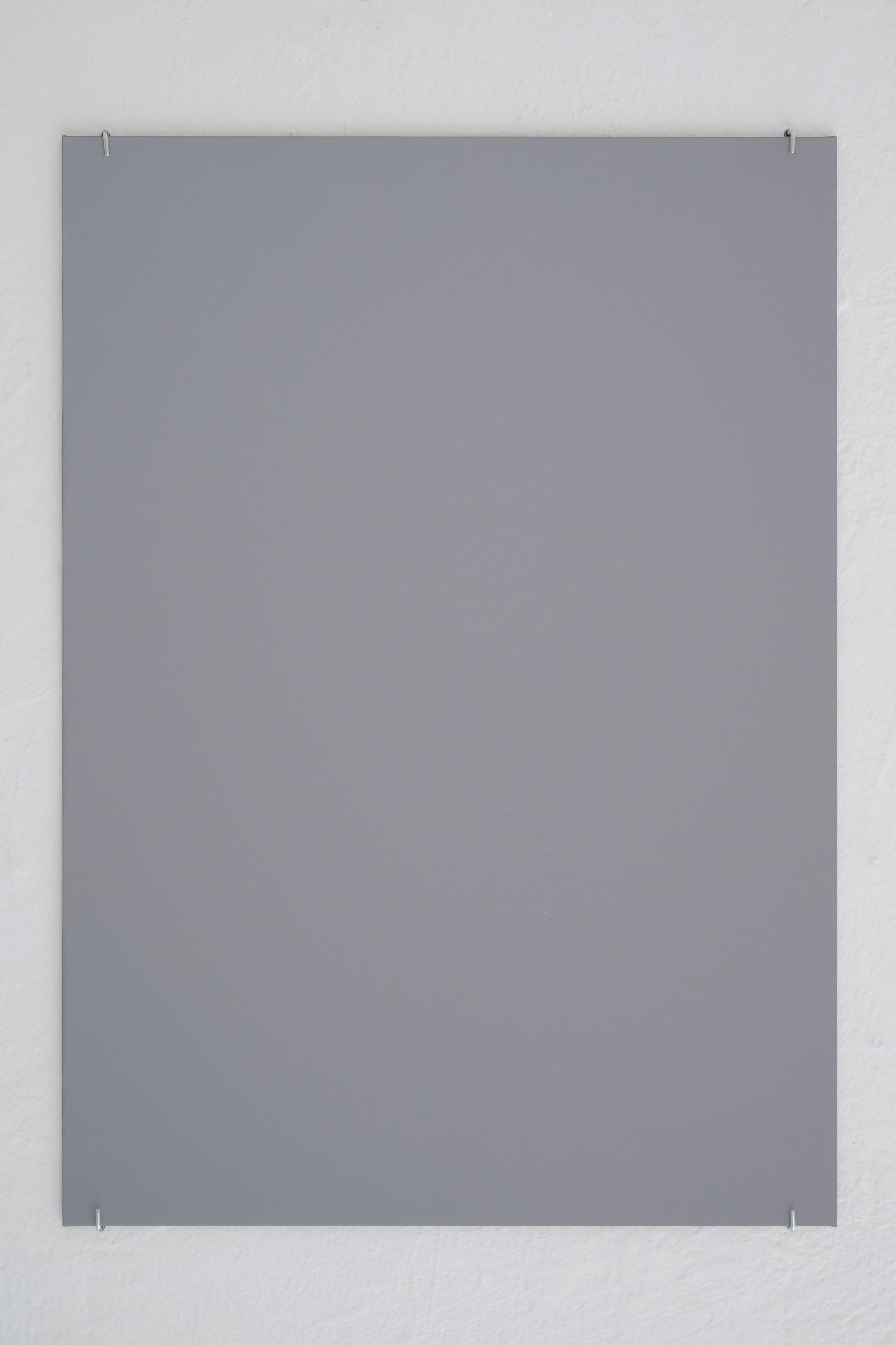 Exhibition View Solo Show Pauline Cordier «Holding Time; view on Pauline Cordier, 08.2024, reflective material, 52 × 37 cm, 2024» at andata ritorno - laboratoire d'art contemporain, Geneva, 2024 / Photo: Loïc Herin / Courtesy: The artist and andata ritorno - laboratoire d'art contemporain