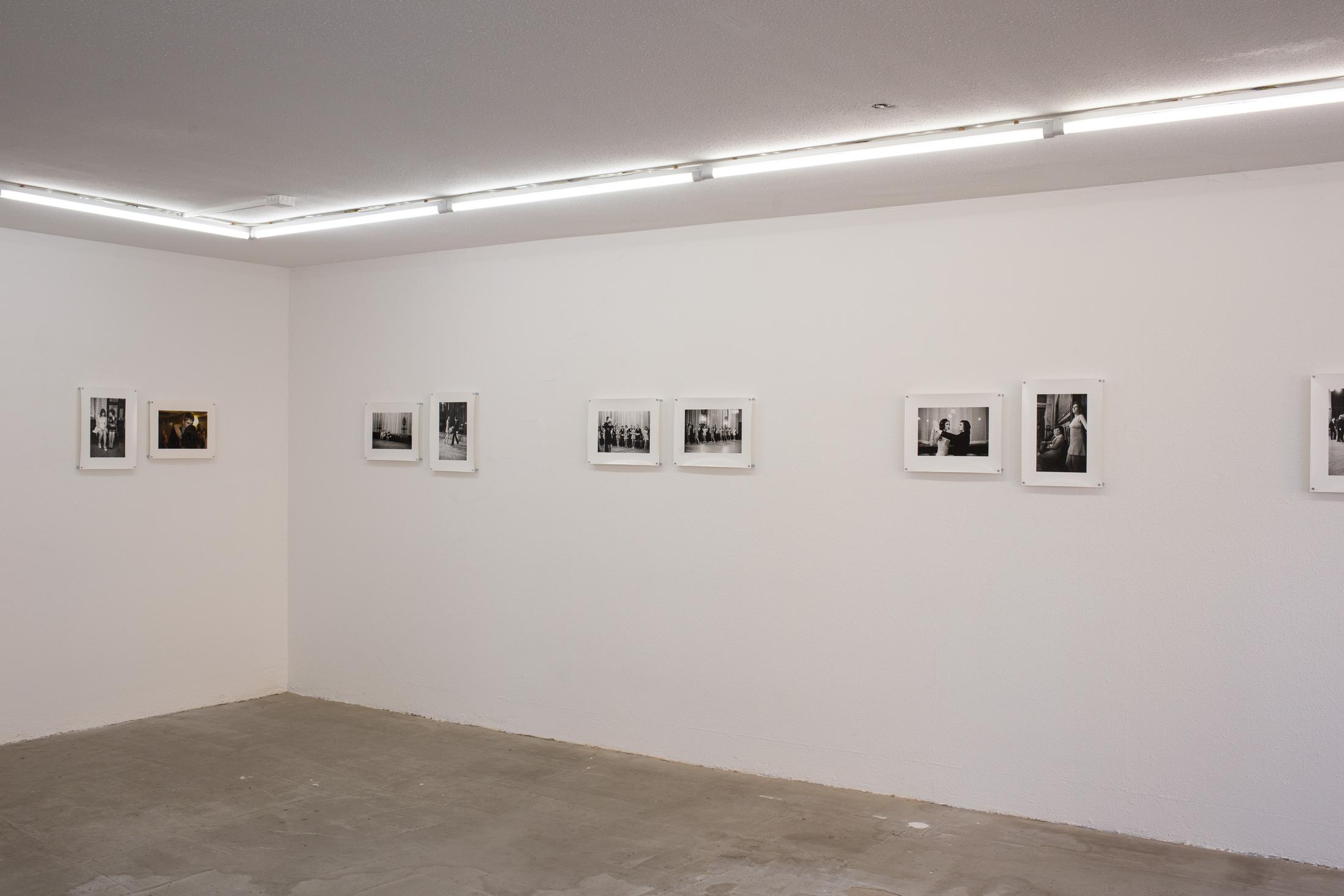Exhibition View Group Show «Pirouettenschwindel; view on Iren Stehli, Tanzstunden Prag, 1974-1977, photographs, 41 x 30 cm and Tanzstunden and Bälle Prag, 2012-2014, 41 x 30 cm» at HAMLET, Zurich, 2024 / Photo: Leevi Toija / Courtesy: the artists and HAMLET