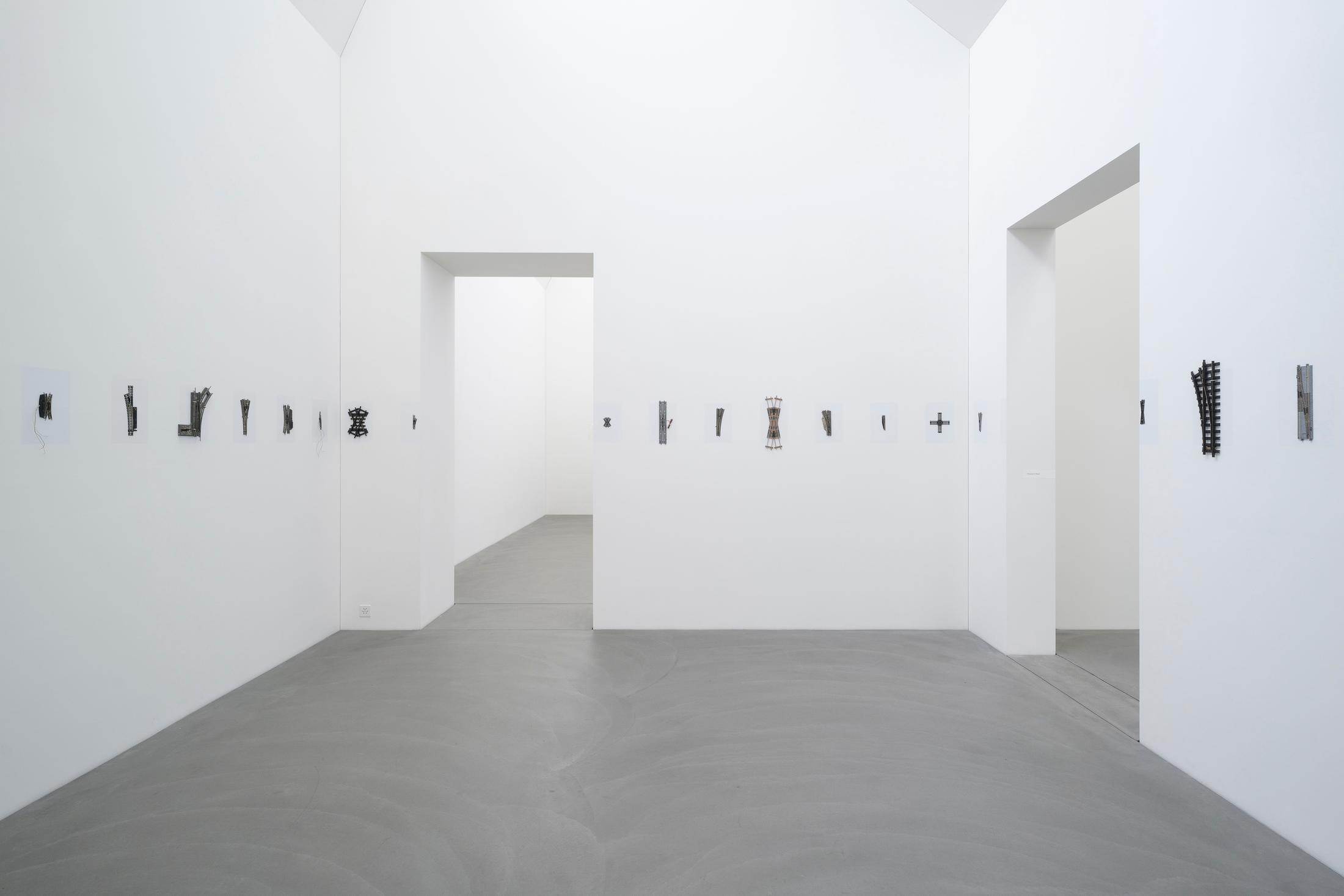 Exhibition View Group Show «Plattform24; view on Leevi Tojia, strata of (latent) practices, 2024, Model railroads, paint, Variable dimensions» at Kunstmuseum Kunsthalle Appenzell, Appenzell, 2024 / Photo: Claude Barrault / Courtesy: The artists and Kunstmuseum Kunsthalle Appenzell