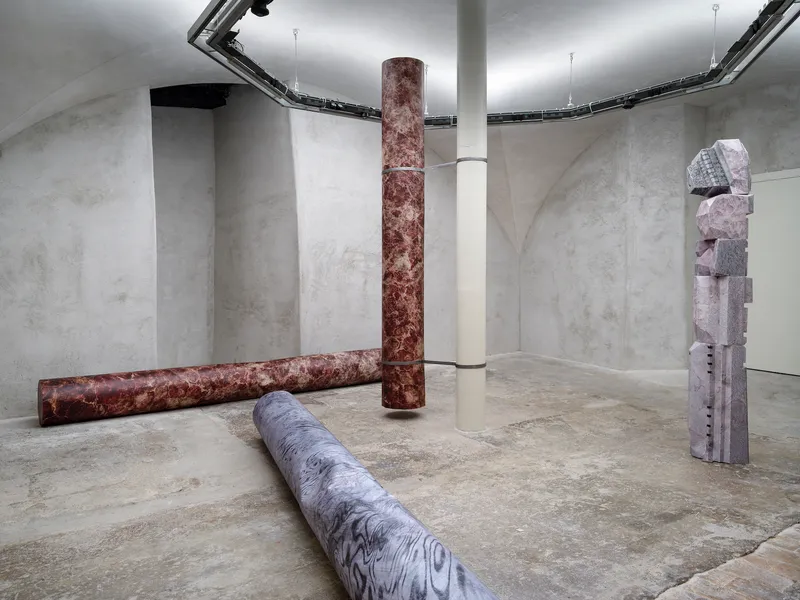 Exhibition View Ceylan Öztrük Solo Show «Pink Tabula Rasa» at Cabaret Voltaire, Zurich, 2023-2024 / Photo: Cedric Mussano / Courtesy: the artist and Cabaret Voltaire