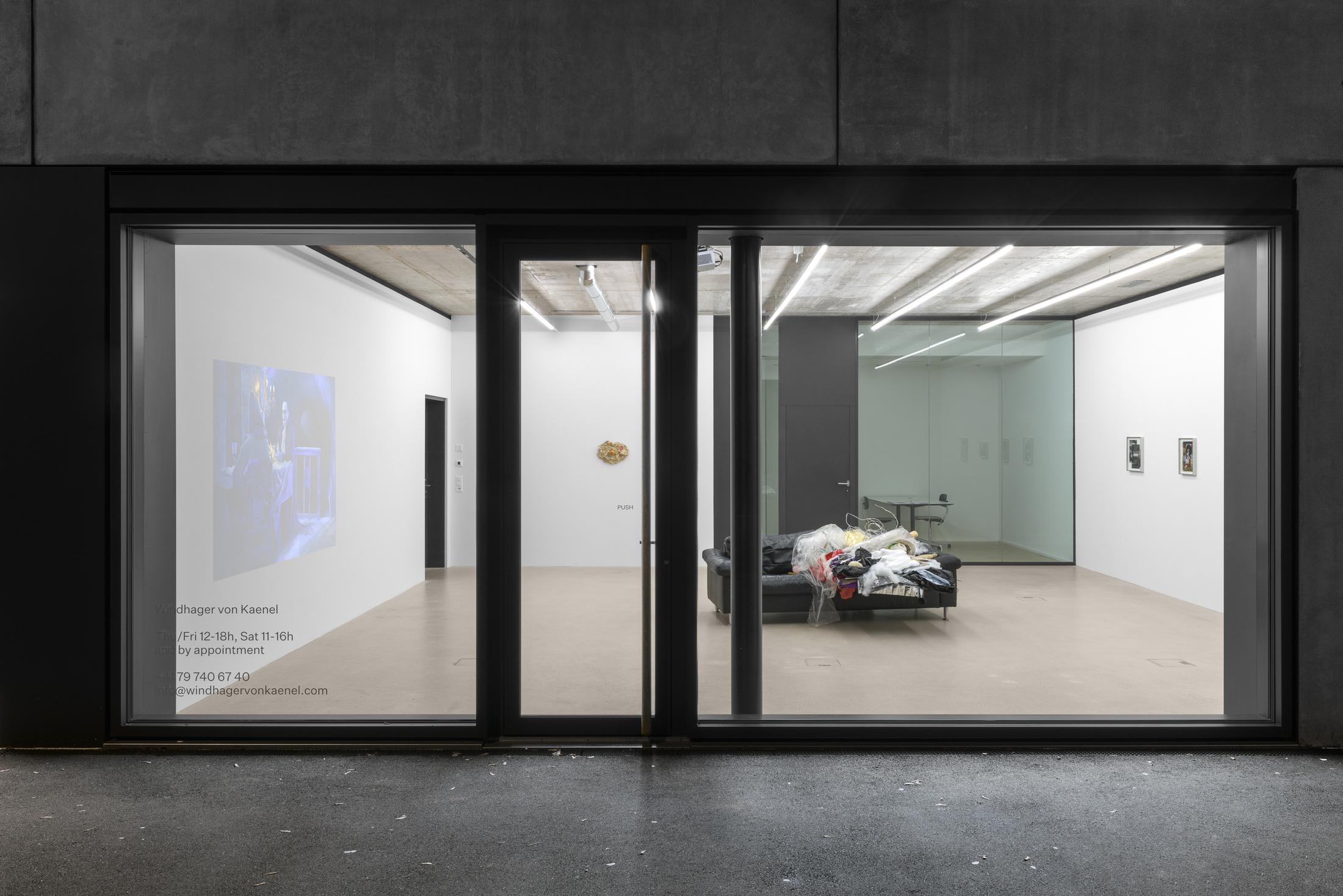 Exhibition View Group Show «Pretty People» at Windhager von Kaenel, Zug, 2024-2025 / Photo: Julian Blum / Courtesy: the artists and Windhager von Kaenel