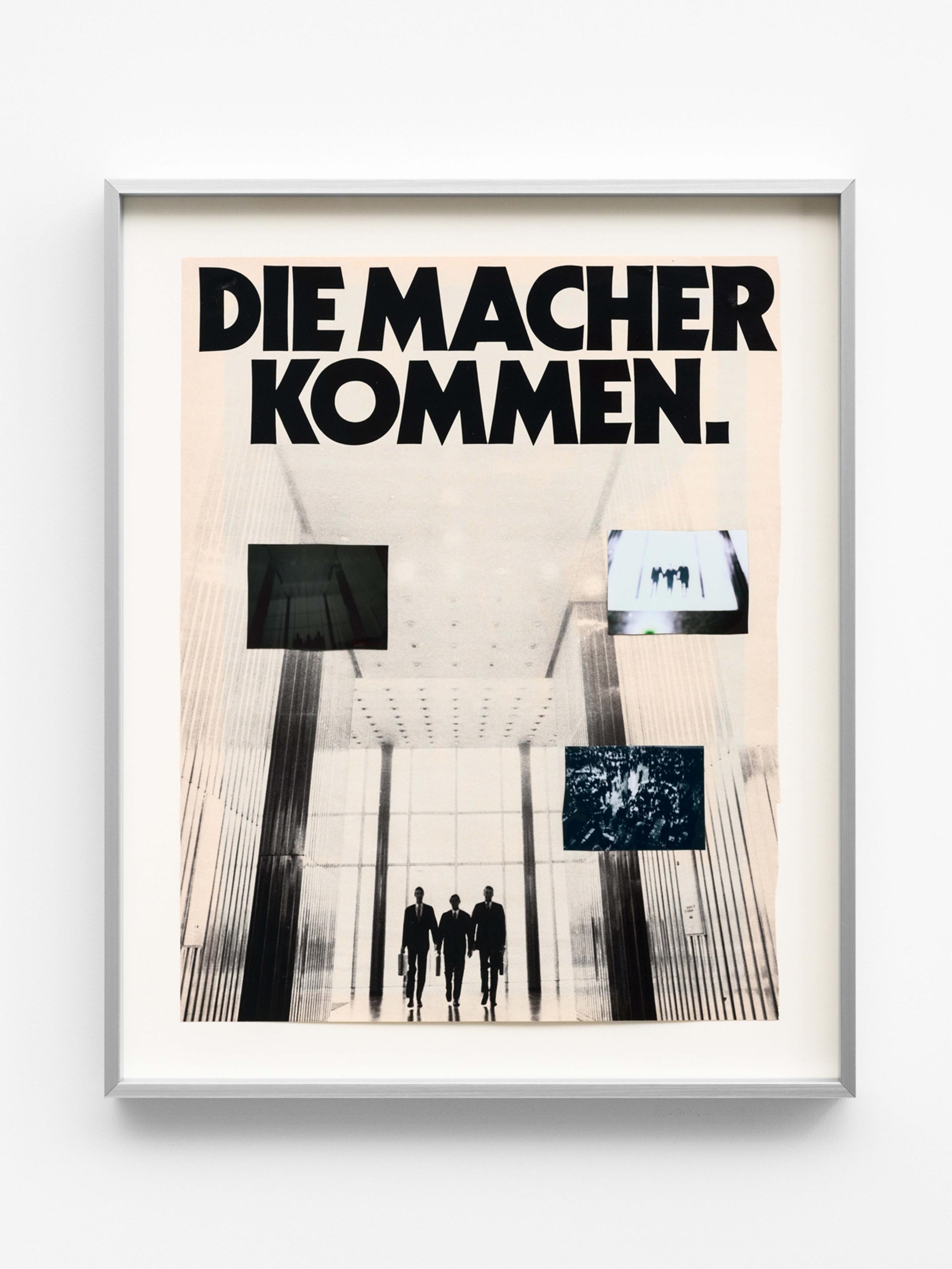 Exhibition View Group Show «Pretty People ; view on Virginia Ariu, Tongue’s product, 2023, Magazine crops, Polaroids, tape, 33.7 x 26.4 cm (unframed)» at Windhager von Kaenel, Zug, 2024-2025 / Photo: Julian Blum / Courtesy: the artists and Windhager von Kaenel