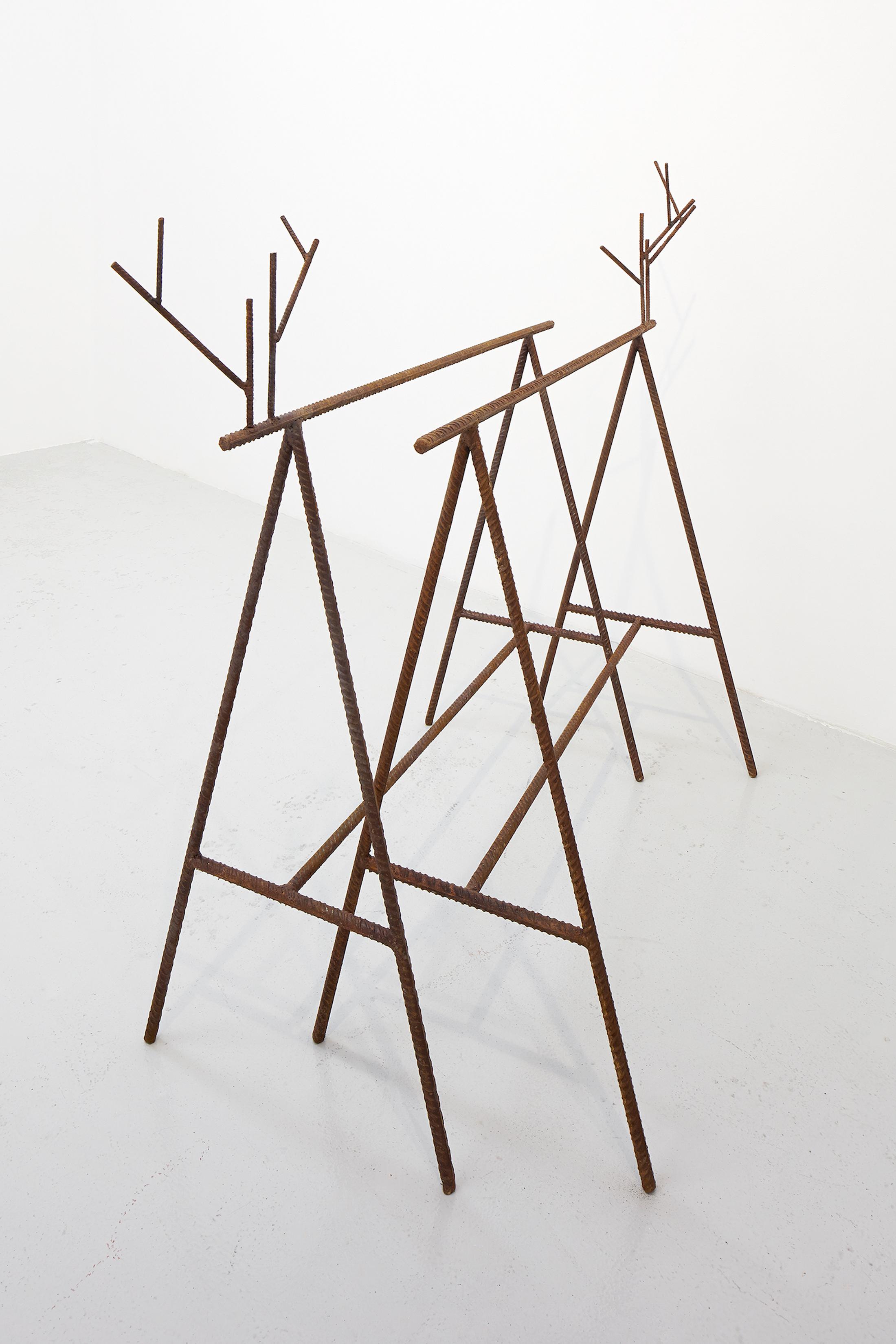 Exhibition View Group Show «QUAE EST IN NATURA ; view on Didier Marcel, Epines et Caillou, 2009, silver plated polyurethan resin, 12.5 x 130 cm, ed. of 8/8 » at Galerie lange + pult, Zürich, 2024 / Photo: Felix Jungo / Courtesy: the artists and Galerie lange + pult