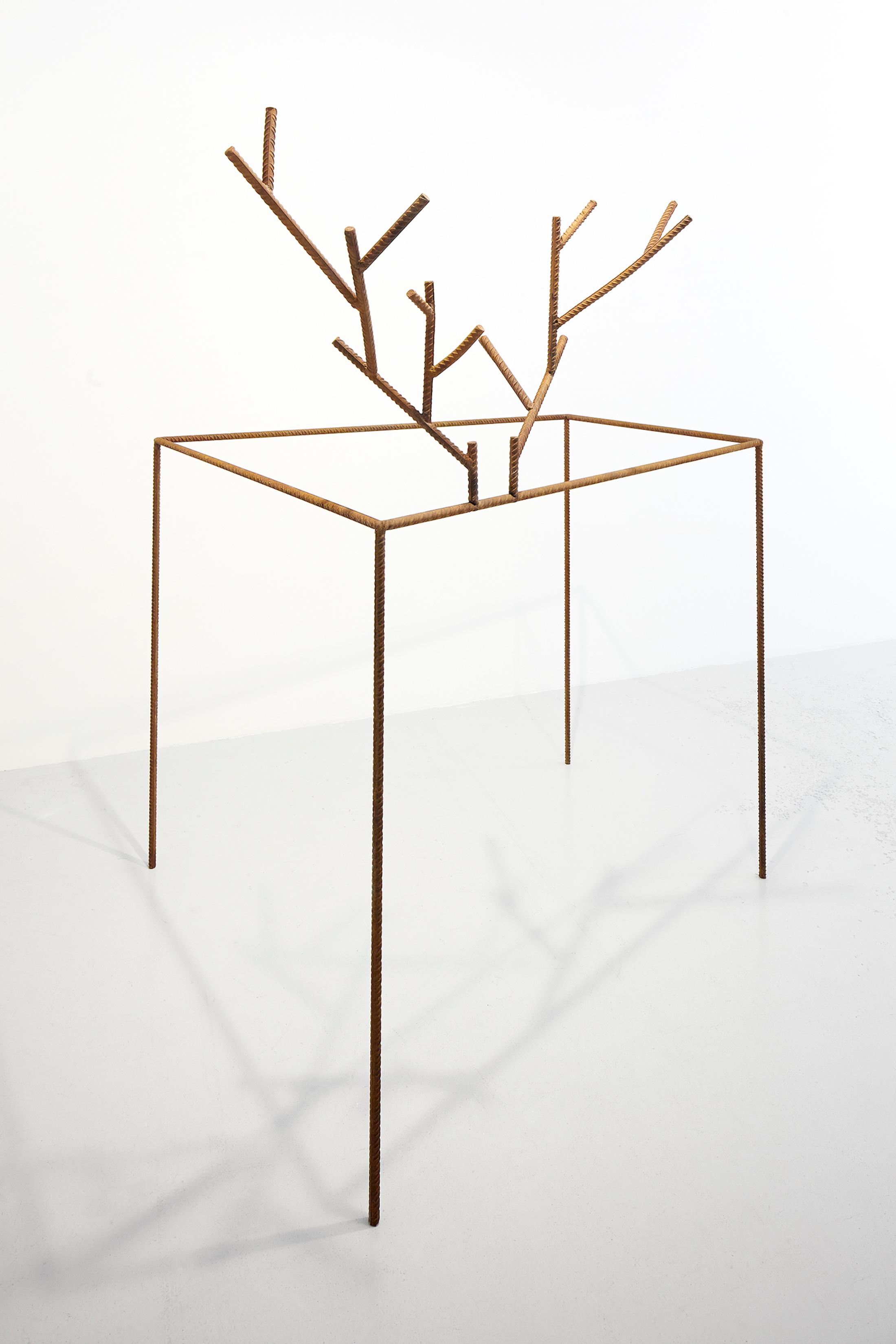 Exhibition View Group Show «QUAE EST IN NATURA ; view on Didier Marcel, Epines et Caillou, 2009, silver plated polyurethan resin, 12.5 x 130 cm, ed. of 8/8 » at Galerie lange + pult, Zürich, 2024 / Photo: Felix Jungo / Courtesy: the artists and Galerie lange + pult