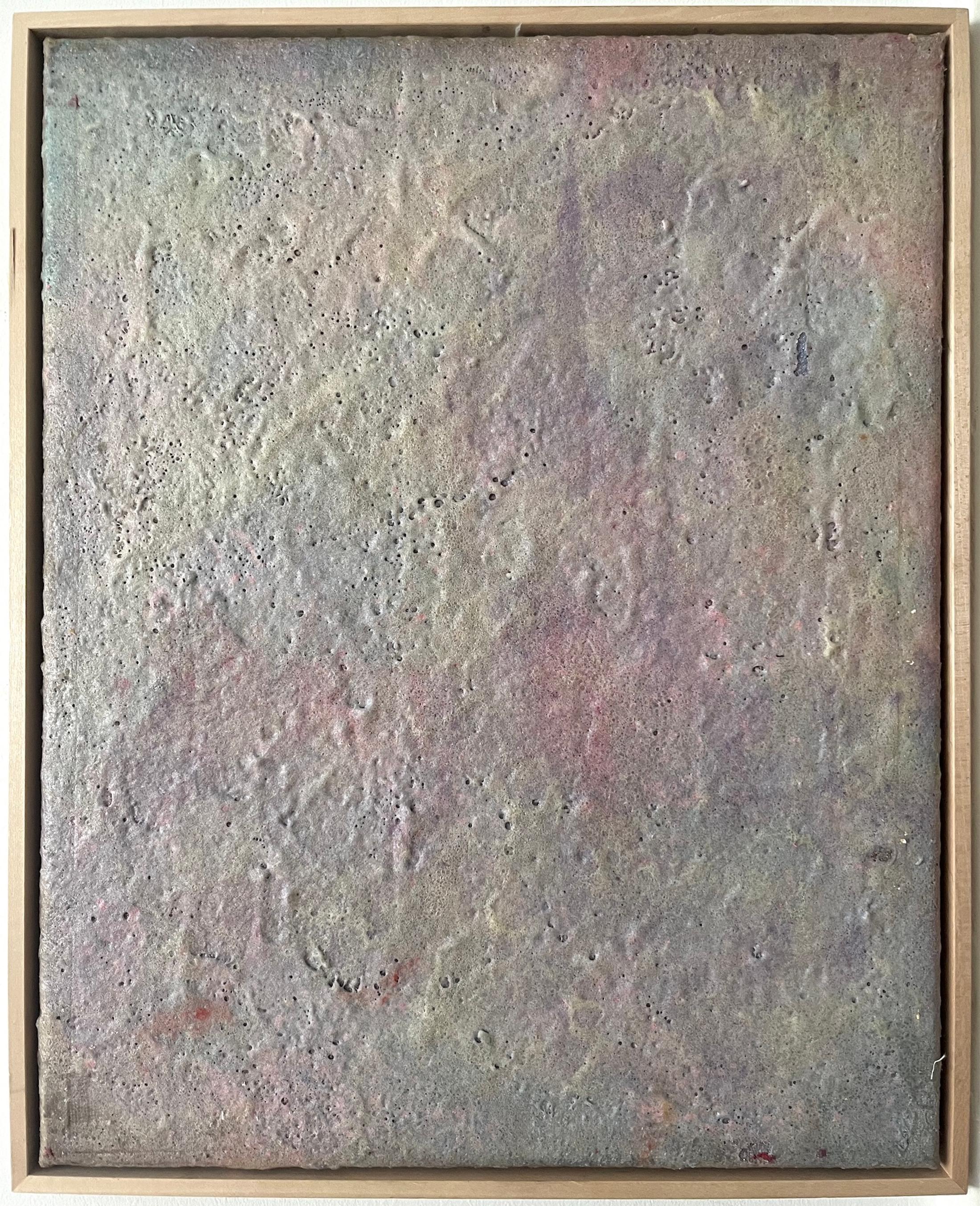 Exhibition View Group Show «QUAE EST IN NATURA ; view on Orson Egloff, New Romantic, 2021, acrylic and spray adhesive on raw canvas, 50 x 40cm» at Galerie lange + pult, Zürich, 2024 / Photo: Felix Jungo / Courtesy: the artists and Galerie lange + pult