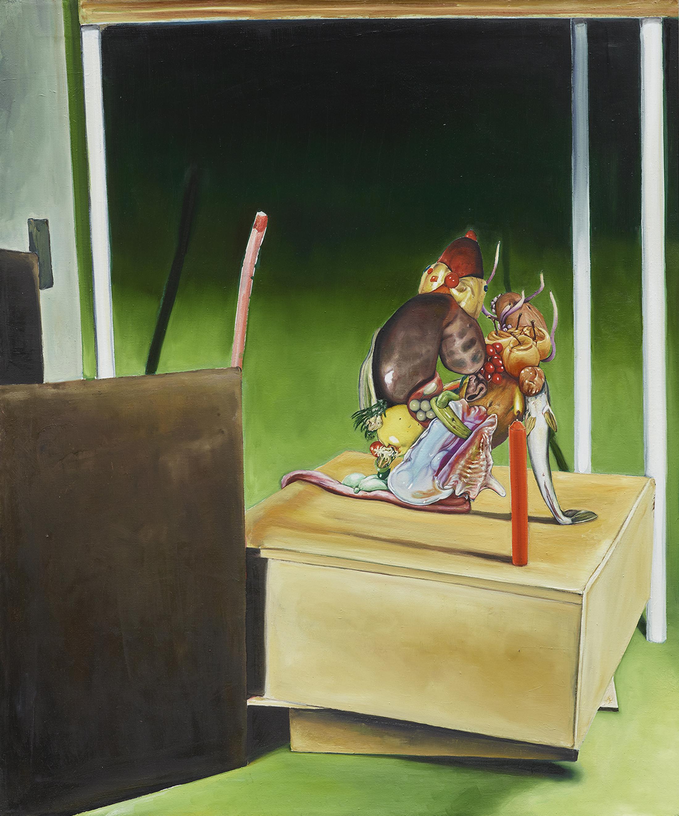 Exhibition View Group Show «QUAE EST IN NATURA ; view on Léopold Rabus, Oiseau 2, 2020, oil on wood panel, 26 x 30 cm» at Galerie lange + pult, Zürich, 2024 / Photo: Felix Jungo / Courtesy: the artists and Galerie lange + pult