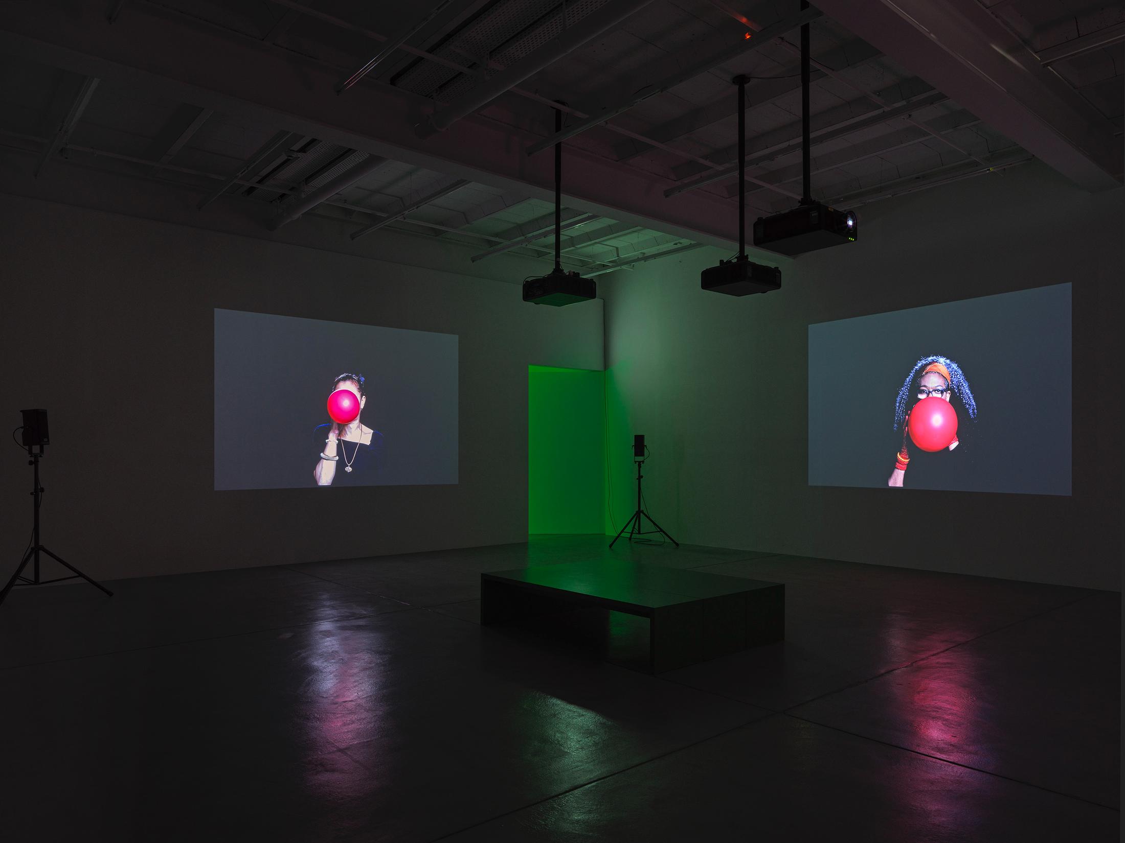 Exhibition View Group Show with installations by Raven Chacon, Belinda Kazeem-Kamiński and Oscar Tuazon at Galerie Eva Presenhuber, Maag Areal, Zurich, 2024 / Photo: Stefan Altenburger / Courtesy: the artists and Galerie Eva Presenhuber