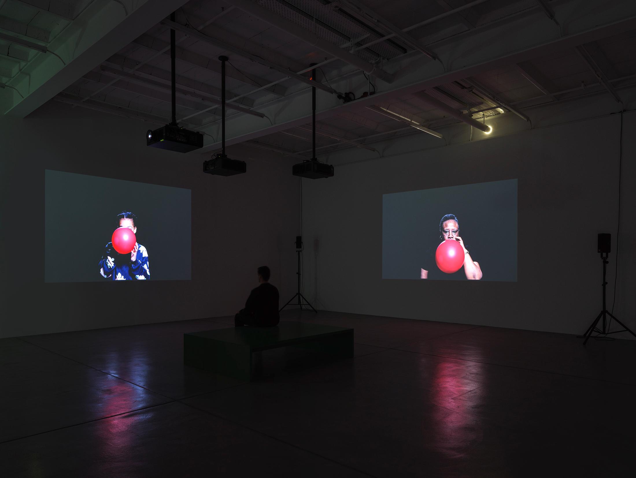 Exhibition View Group Show with installations by Raven Chacon, Belinda Kazeem-Kamiński and Oscar Tuazon at Galerie Eva Presenhuber, Maag Areal, Zurich, 2024 / Photo: Stefan Altenburger / Courtesy: the artists and Galerie Eva Presenhuber