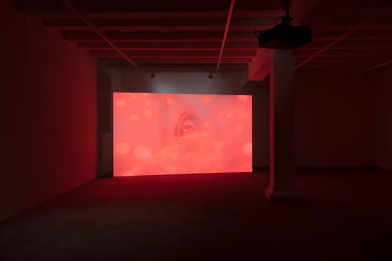 Exhibition View Group Show «(Re)connect ; view on Tai Shani, The Neon Hieroglyph, 2021» at Ausstellungsraum Klingetal, Basel, 2025 / Photo: Gina Folly /  Courtesy: the artists and Ausstellungsraum Klingental