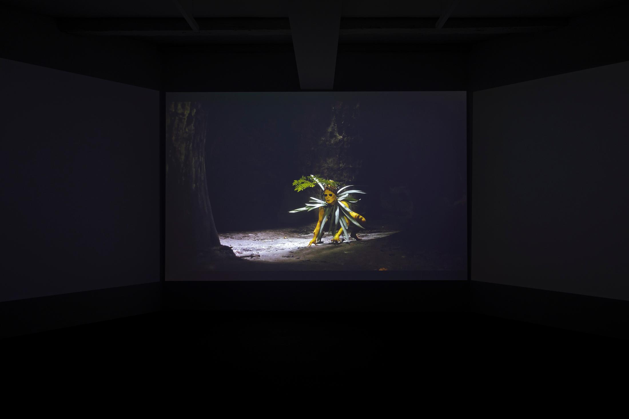 Exhibition View Group Show «(Re)connect ; view on Juliana Curi, Uýra – The Rising Forest, 2022» at Ausstellungsraum Klingetal, Basel, 2025 / Photo: Gina Folly /  Courtesy: the artists and Ausstellungsraum Klingental