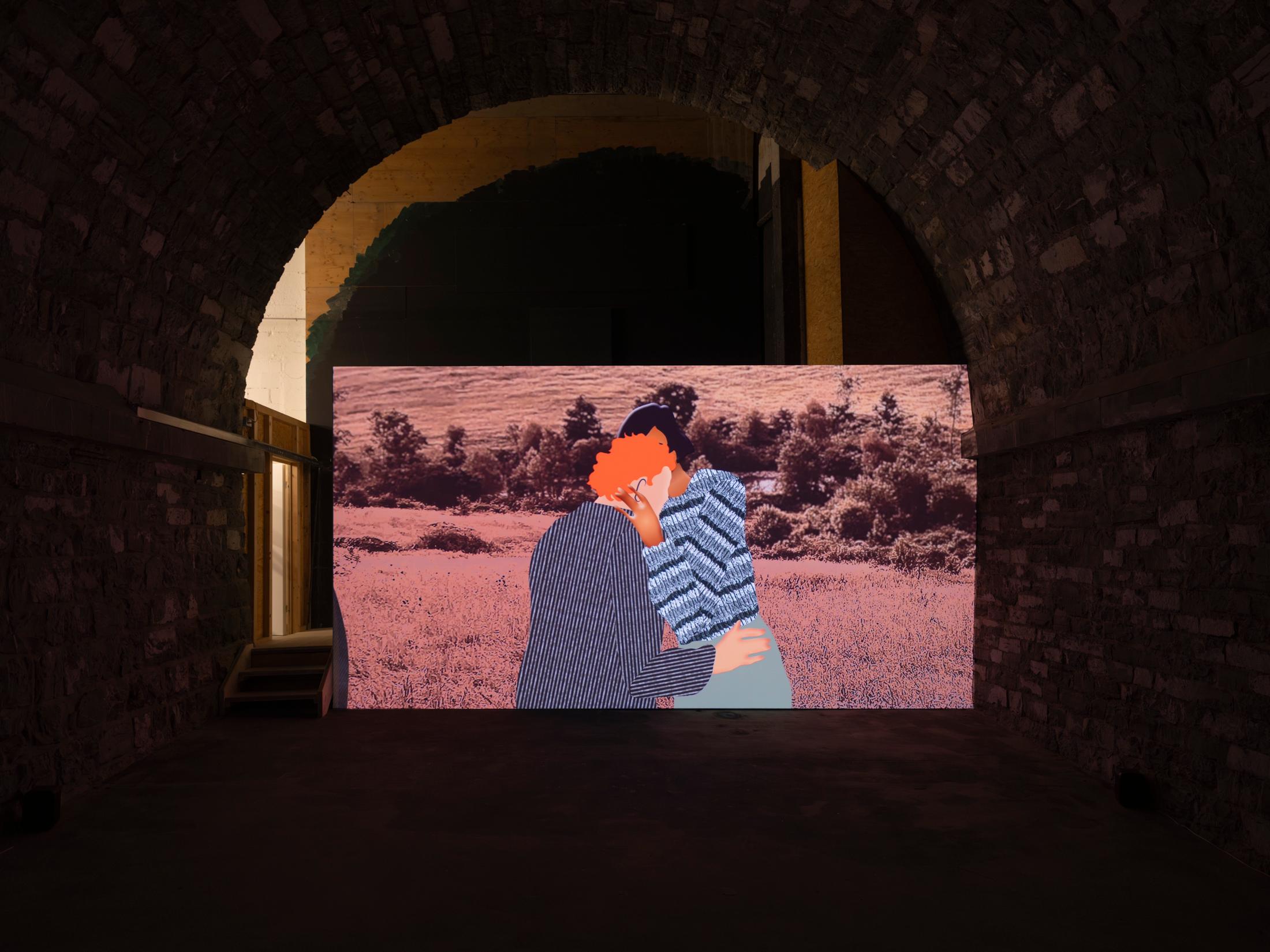 Exhibition View Solo Show RM «Two Actions United in a Frame» at Tunnel Tunnel, Lausanne, 2025 / Photo: Julien Gremaud / Courtesy: the artist and Tunnel Tunnel