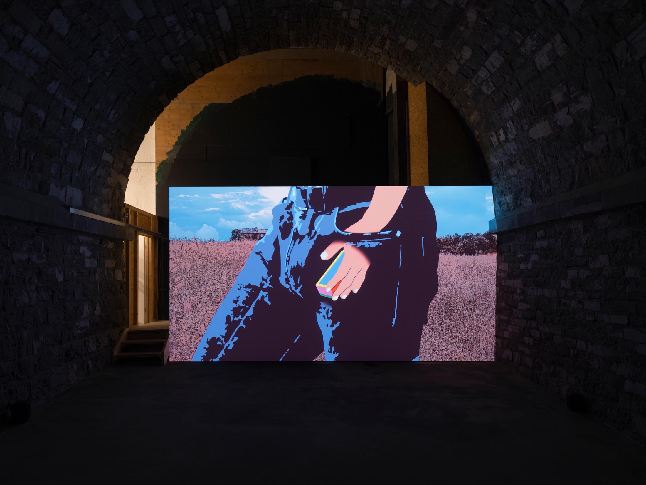 Exhibition View Solo Show RM «Two Actions United in a Frame» at Tunnel Tunnel, Lausanne, 2025 / Photo: Julien Gremaud / Courtesy: the artist and Tunnel Tunnel