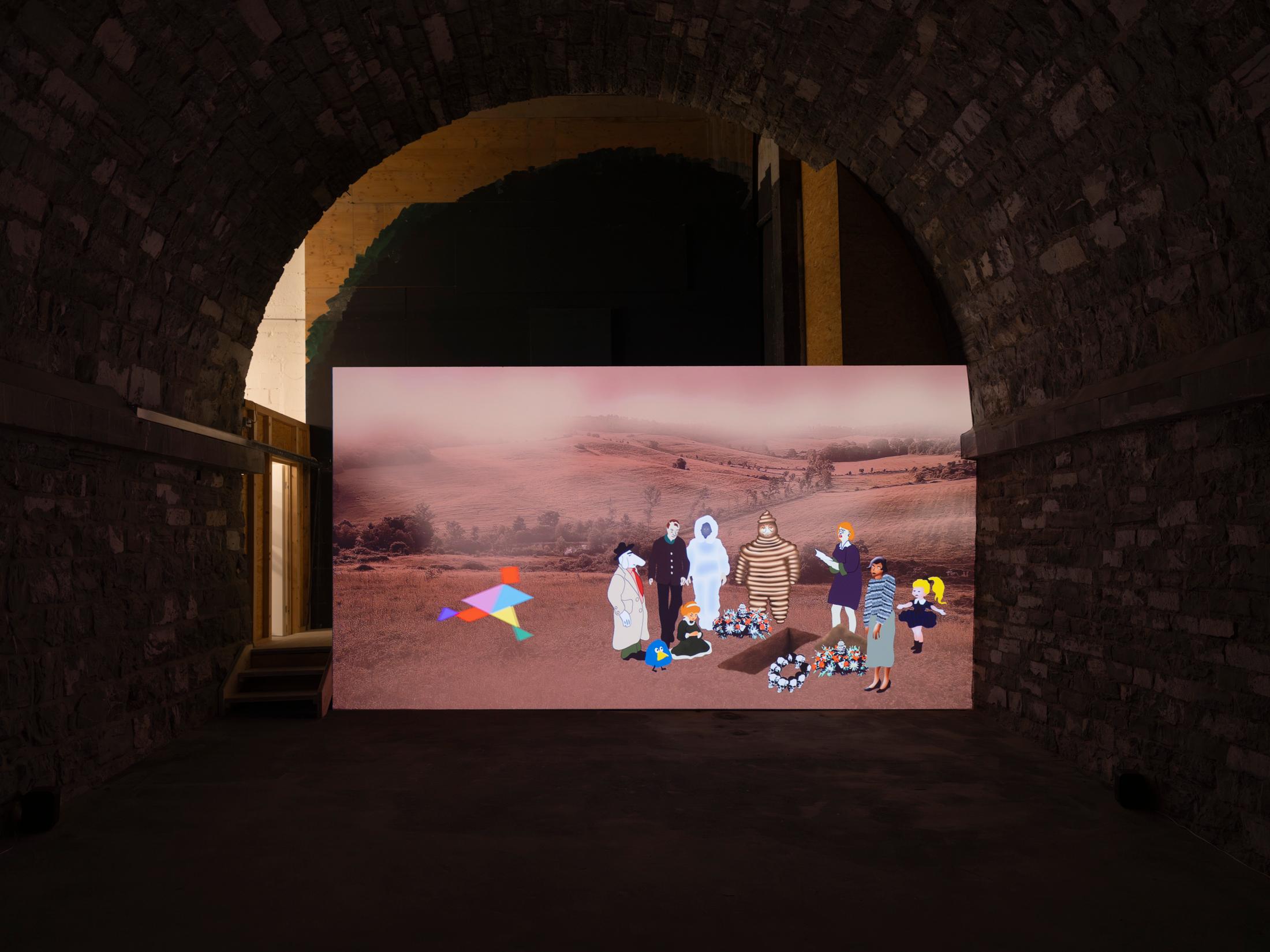 Exhibition View Solo Show RM «Two Actions United in a Frame» at Tunnel Tunnel, Lausanne, 2025 / Photo: Julien Gremaud / Courtesy: the artist and Tunnel Tunnel