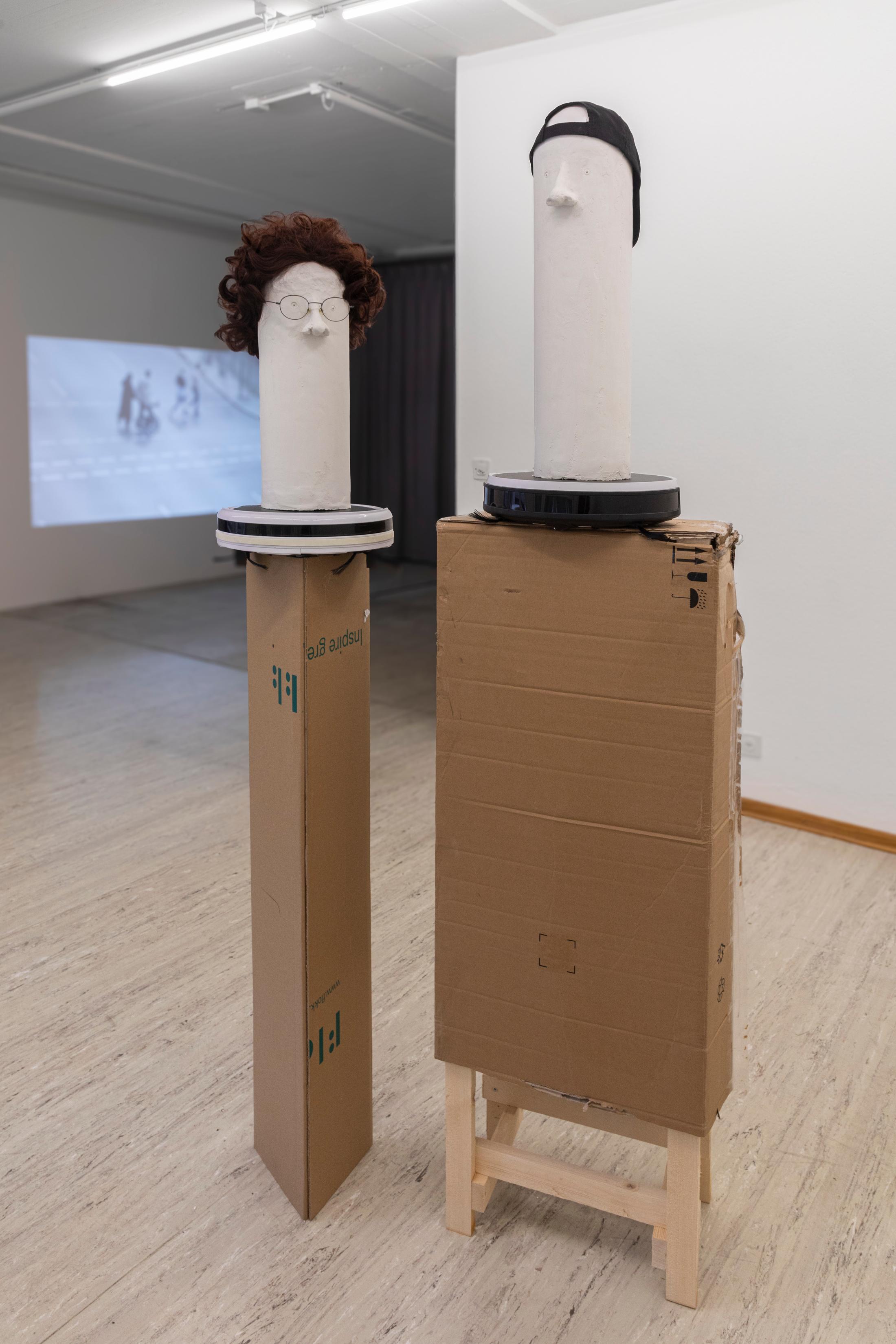 Exhibition View Group Show «Stories; view on Benedikt Bock, What People Want is Not What People Need (Rob and Lizy), 2023» at Stretcher, Basel, 2023 / Photo: Nina Rieben / Courtesy: the artist and Stretcher