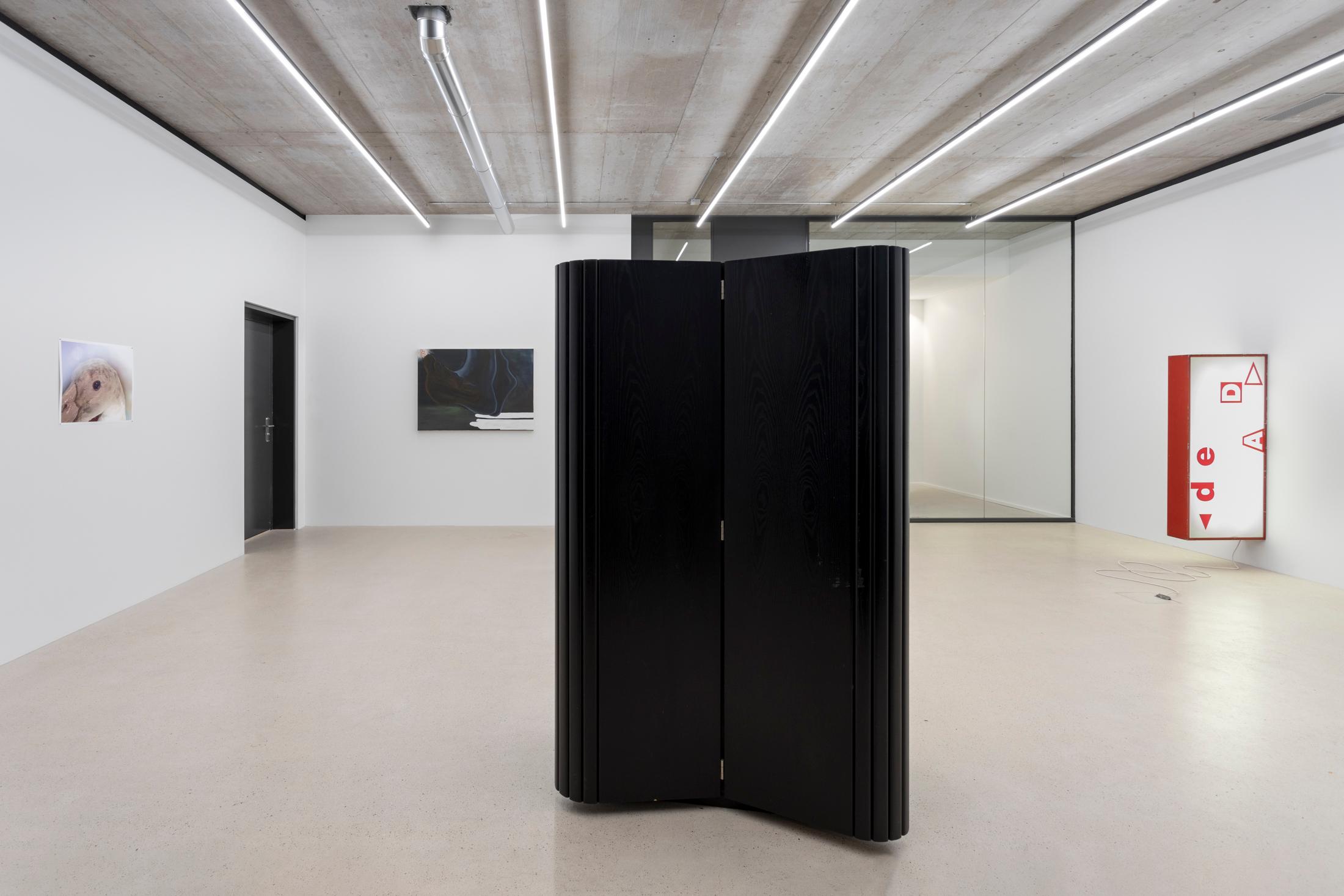 Exhibition View Group Show «Seriously, yes» at Windhager von Kaenel, Zug, Switzerland 2024 / Photo: Oliver Kümmerli / Courtesy: the artists and Windhager von Kaenel