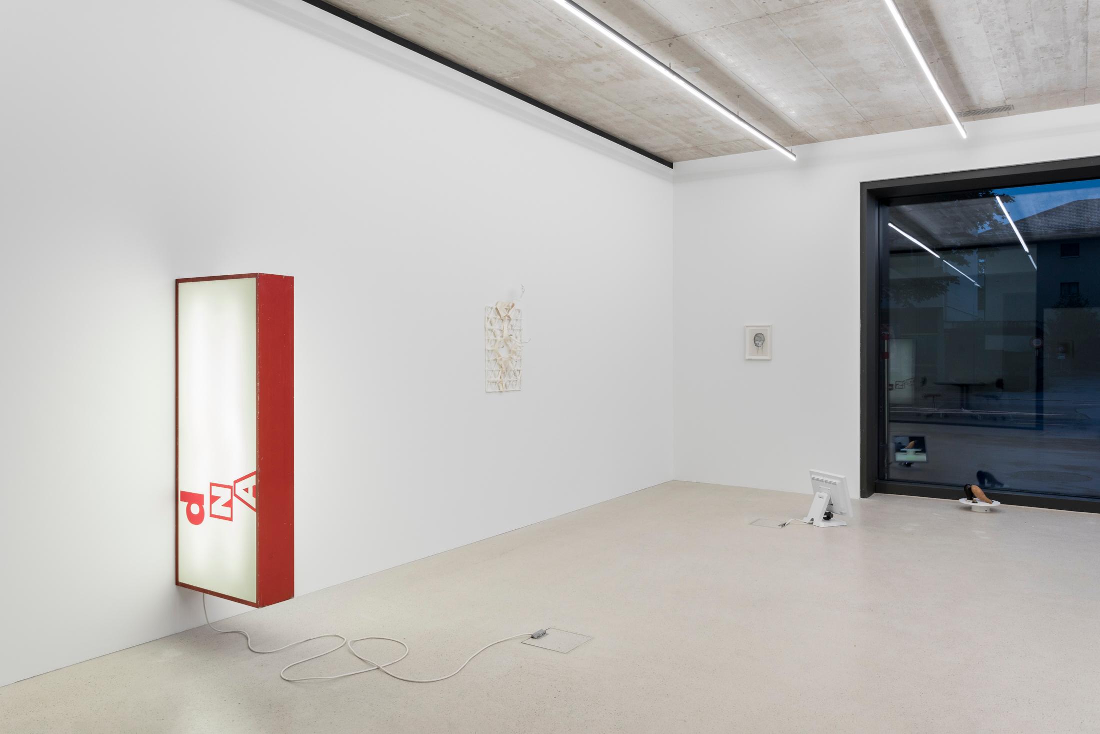 Exhibition View Group Show «Seriously, yes» at Windhager von Kaenel, Zug, Switzerland 2024 / Photo: Oliver Kümmerli / Courtesy: the artists and Windhager von Kaenel