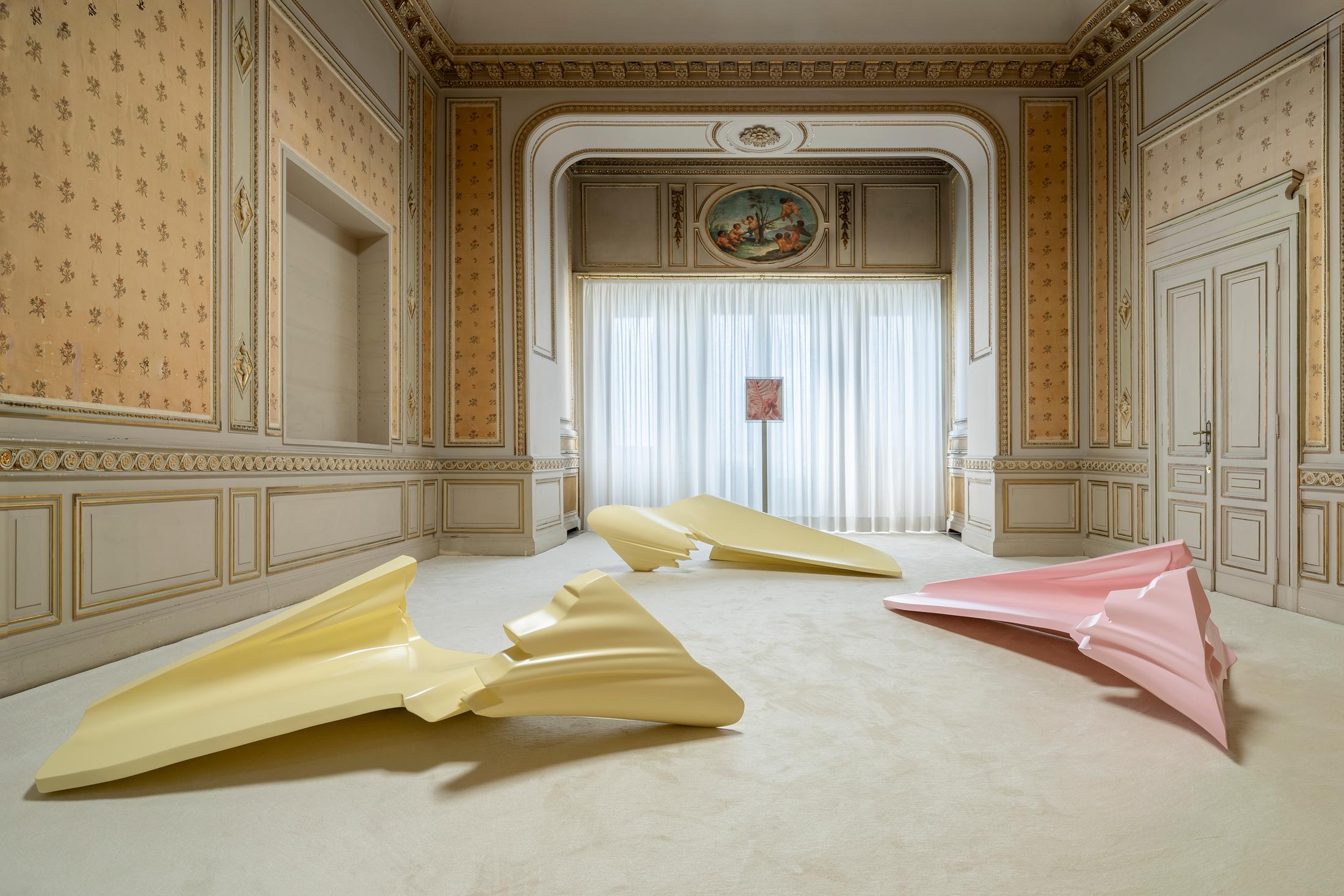 Exhibition View Solo Show Shahryar Nashat «Blood Most Precious» at Istituto Svizzero, Rome, 2024 / Photo: Ela Bialkowska, OKNO studio / Courtesy: Gladstone Gallery