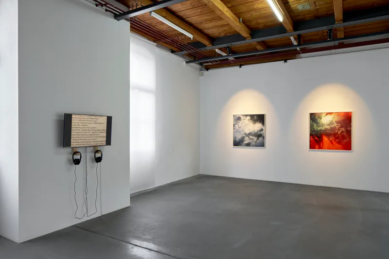 Exhibition View Solo Show Sky Hopinka «Our Ailing Senses» at Kunsthalle Friart, Fribourg, 2024 / Photo: Guillaume Python / Courtesy: The artist and Kunsthalle Friart