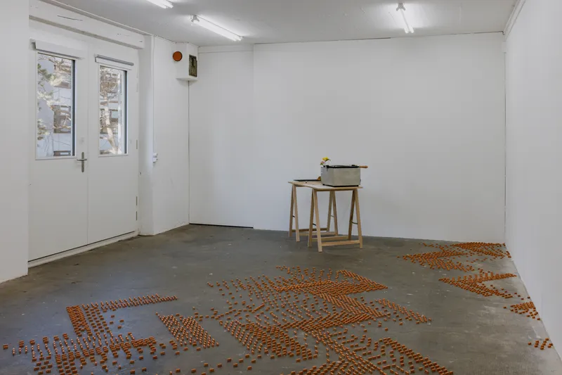 Exhibition View Duo Show Stirnimann-Stojanovic «Connecting through Collective Care and Redistribution» at WallStreet Fribourg, Fribourg, 2025 / Photo: Julie Folly / Courtesy: the artists and WallStreet