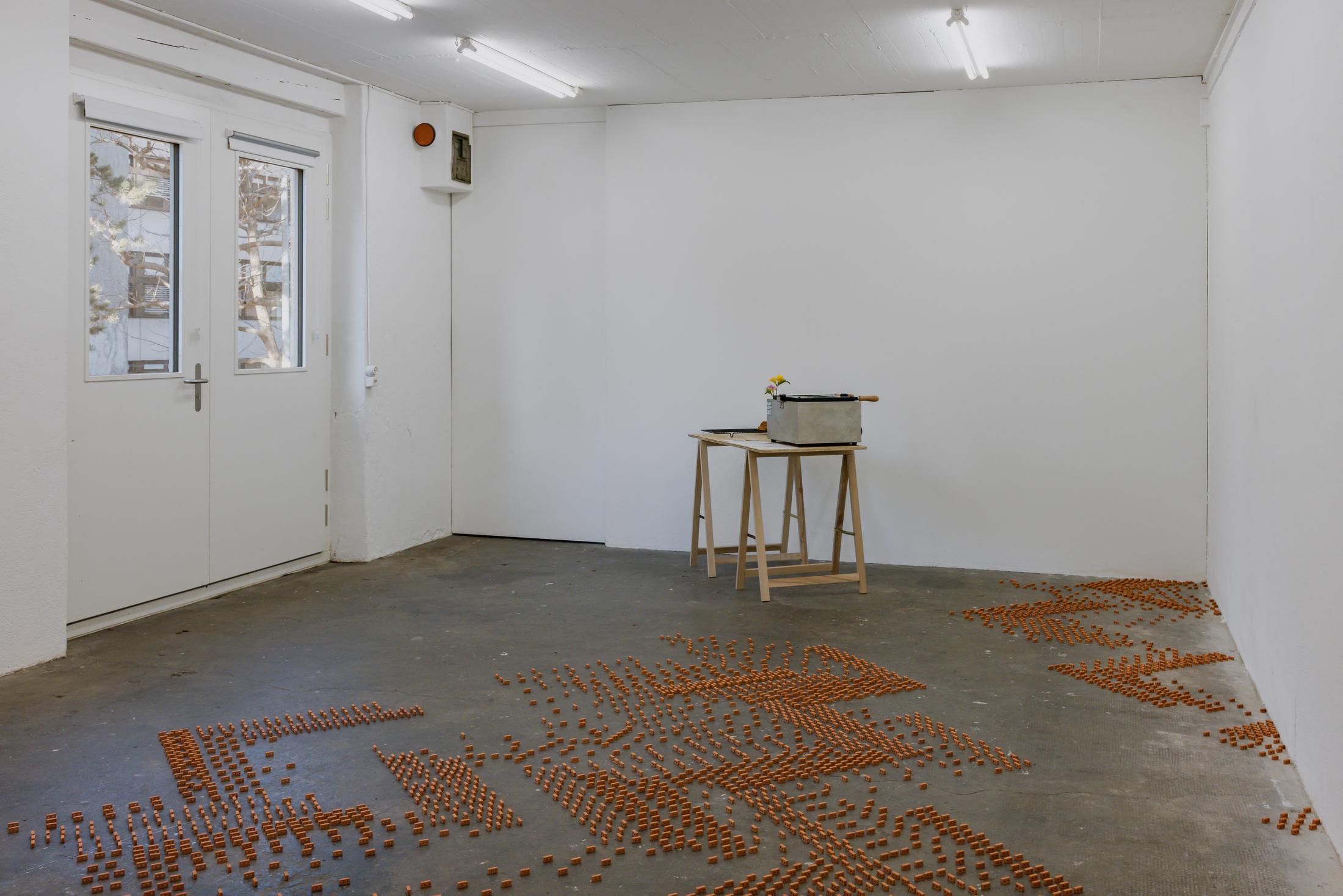 Exhibition View Duo Show Stirnimann-Stojanovic «Connecting through Collective Care and Redistribution» at WallStreet Fribourg, Fribourg, 2025 / Photo: Julie Folly / Courtesy: the artists and WallStreet