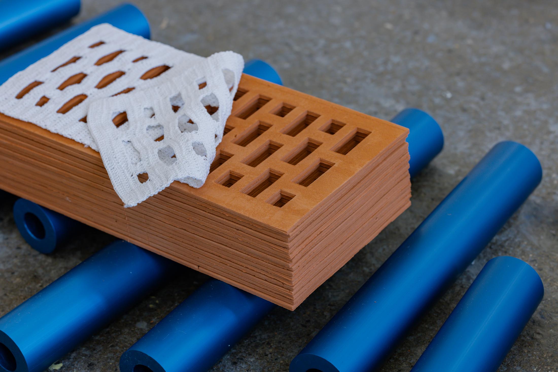 Exhibition View Duo Show Stirnimann-Stojanovic «Connecting through Collective Care and Redistribution ; view on What if the walls were more flexible?– Connecting through Collective Care and Redistribution (detail), 2024» at WallStreet Fribourg, Fribourg, 2025 / Photo: Julie Folly / Courtesy: the artists and WallStreet