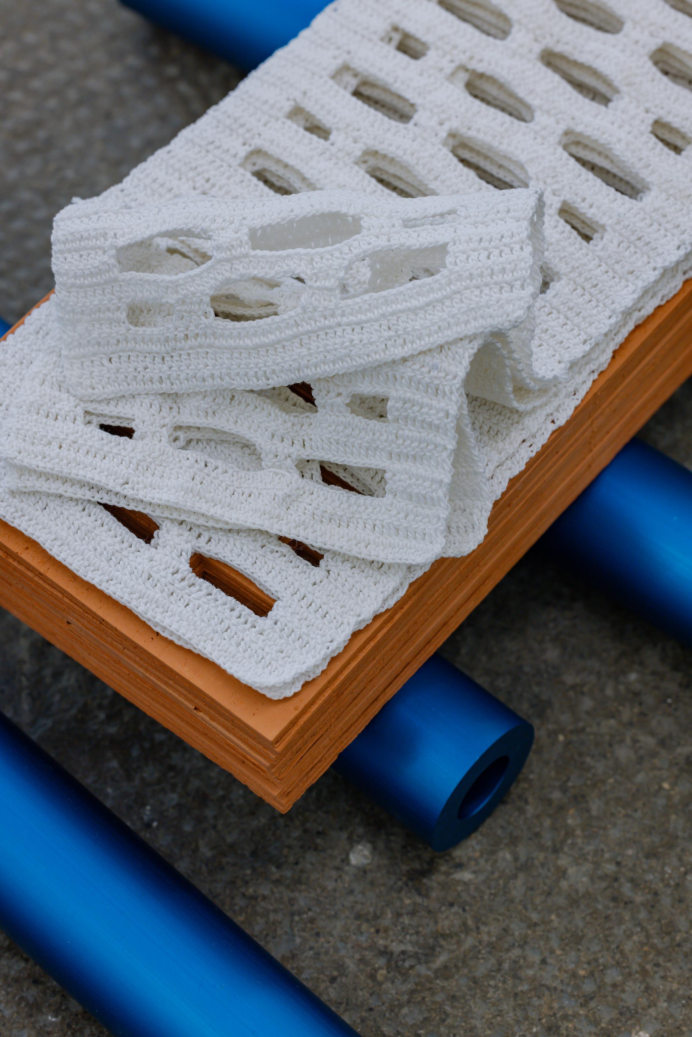 Exhibition View Duo Show Stirnimann-Stojanovic «Connecting through Collective Care and Redistribution ; view on What if the walls were more flexible?– Connecting through Collective Care and Redistribution (detail), 2024» at WallStreet Fribourg, Fribourg, 2025 / Photo: Julie Folly / Courtesy: the artists and WallStreet