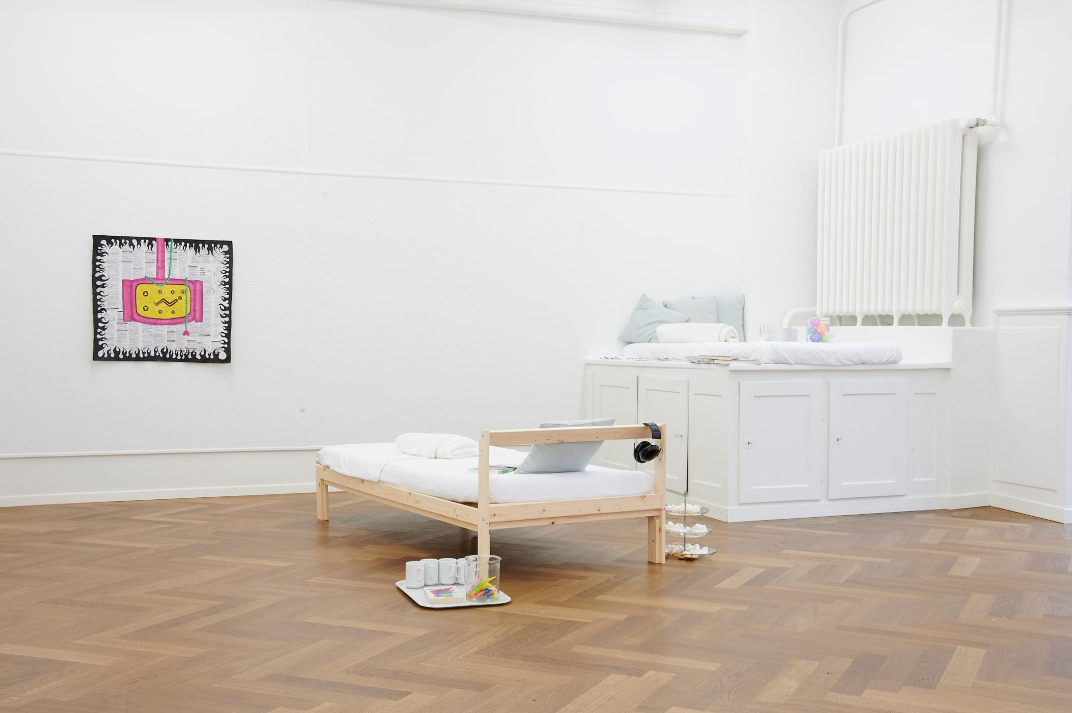 Exhibition View Group Show «Sweet Crip» at Krone Couronne, Biel, 2023 / Photo: Alizée Quinche / Courtesy: the artists and Krone Couronne