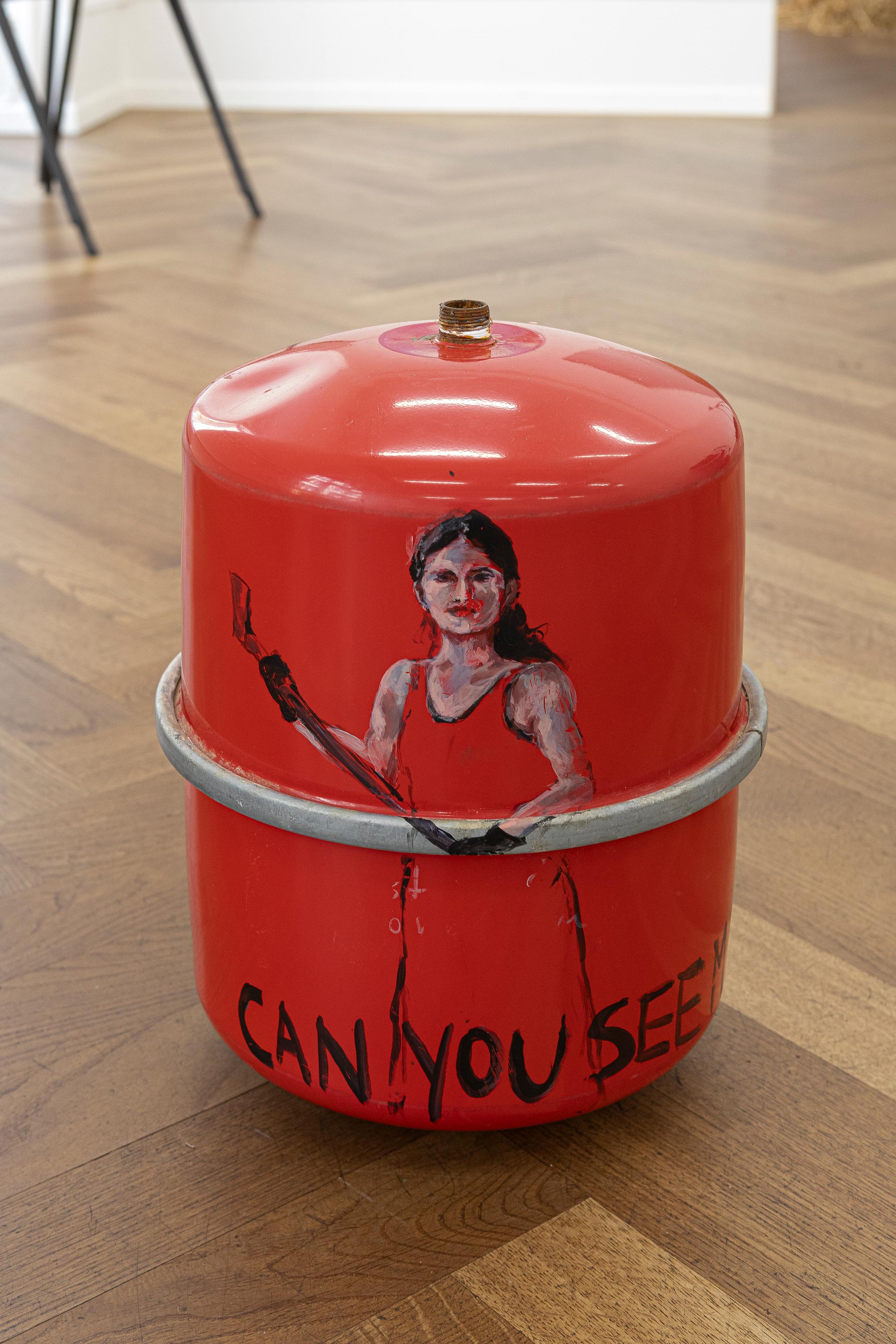 Exhibition View Group Show «THE GLEANERS; view on Selma Selman, Painting on metal, 2019-2020, Acrylic on scrap metal
136 x 143 x 27 cm» at Krone Couronne, Biel, 2023 / Photo: Michal Florence Schorro / Courtesy: the artist and acb Galeria Budapest