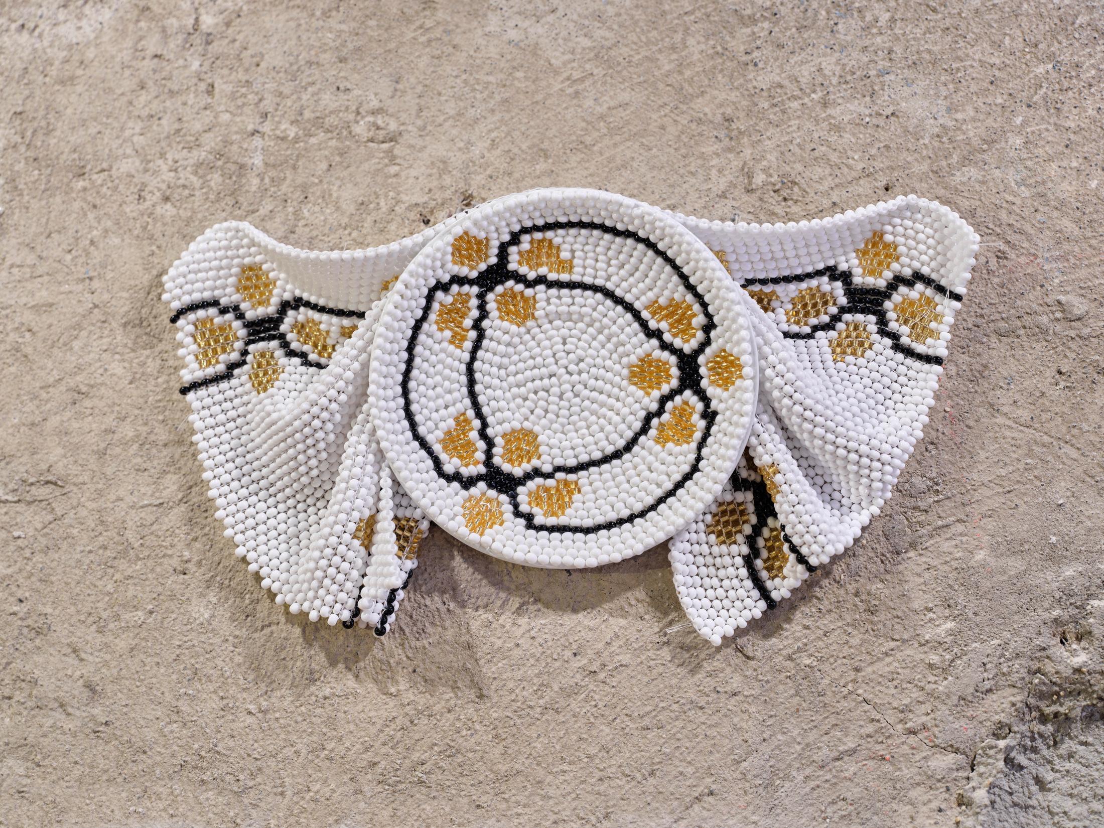 Exhibition View Group Show «The Red Herring; view on Laura Nan, Granny Isn’t Dead, Granny’s just transforming (detail), 2024» at Cabaret Voltaire Artists’ Bar, Zurich, 2025 / Photo: Philipp Hänger / Courtesy: the artists and Cabaret Voltaire