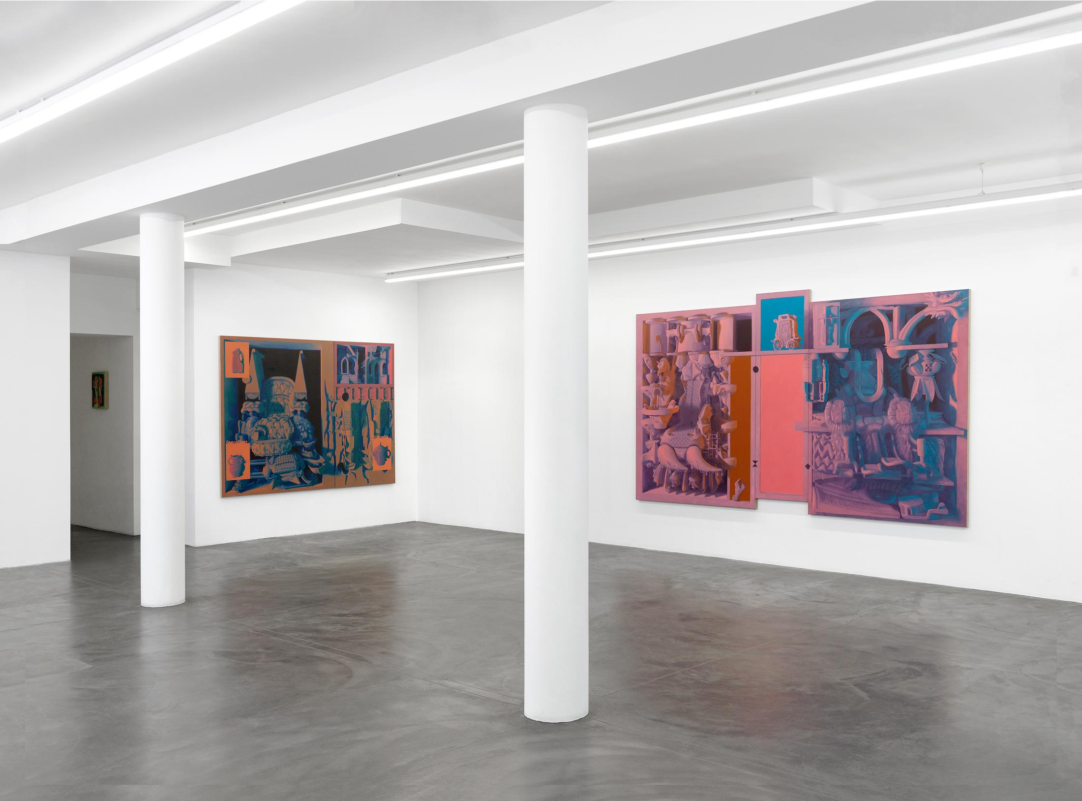 Exhibition View Tom Waring Solo Show «A Robot Never Made Me Laugh» at Galerie Maria Bernheim, Zurich, 2023 / Photo: Annik Wetter / Courtesy: the artist and Galerie Maria Bernheim
