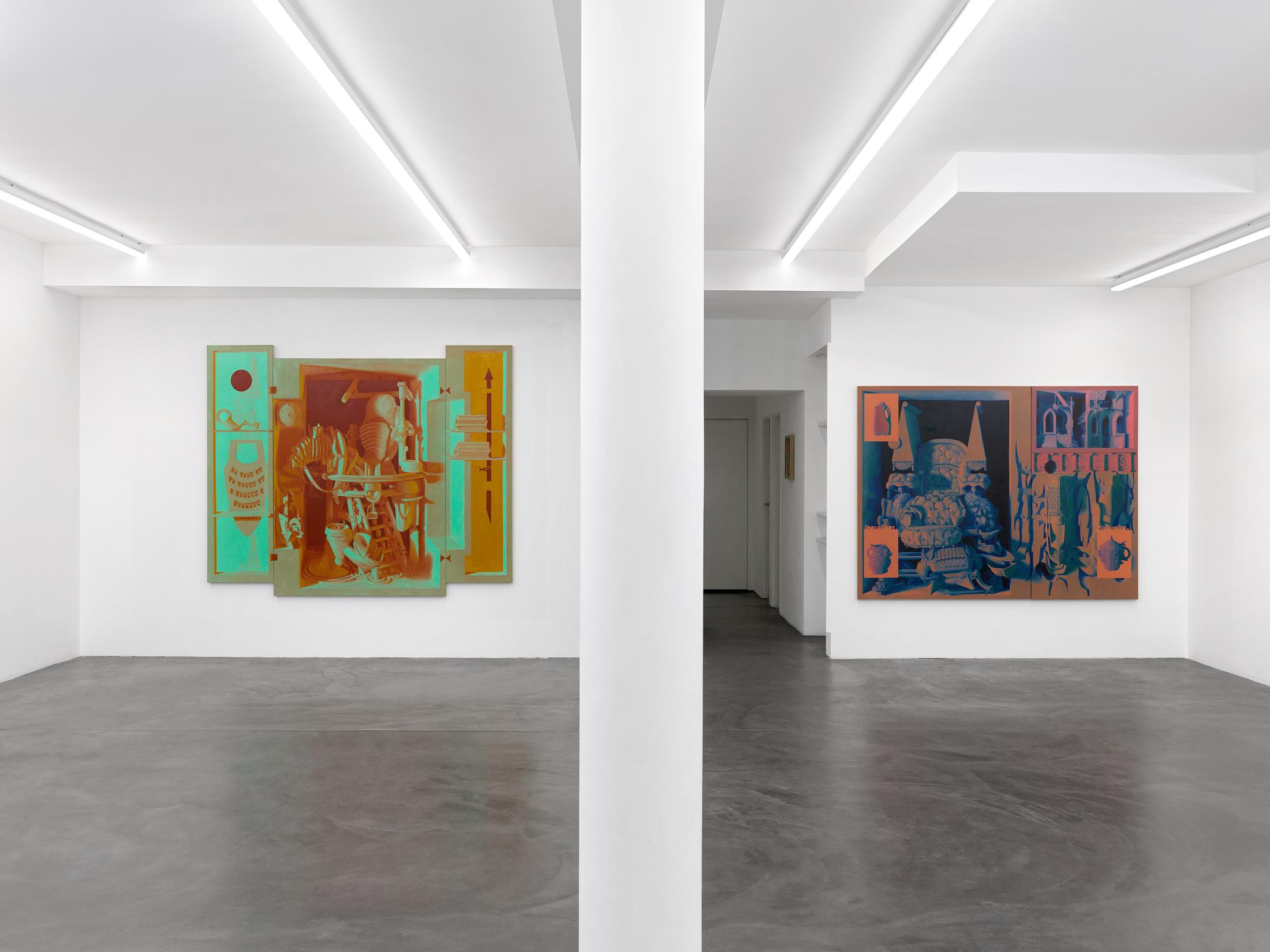 Exhibition View Tom Waring Solo Show «A Robot Never Made Me Laugh» at Galerie Maria Bernheim, Zurich, 2023 / Photo: Annik Wetter / Courtesy: the artist and Galerie Maria Bernheim