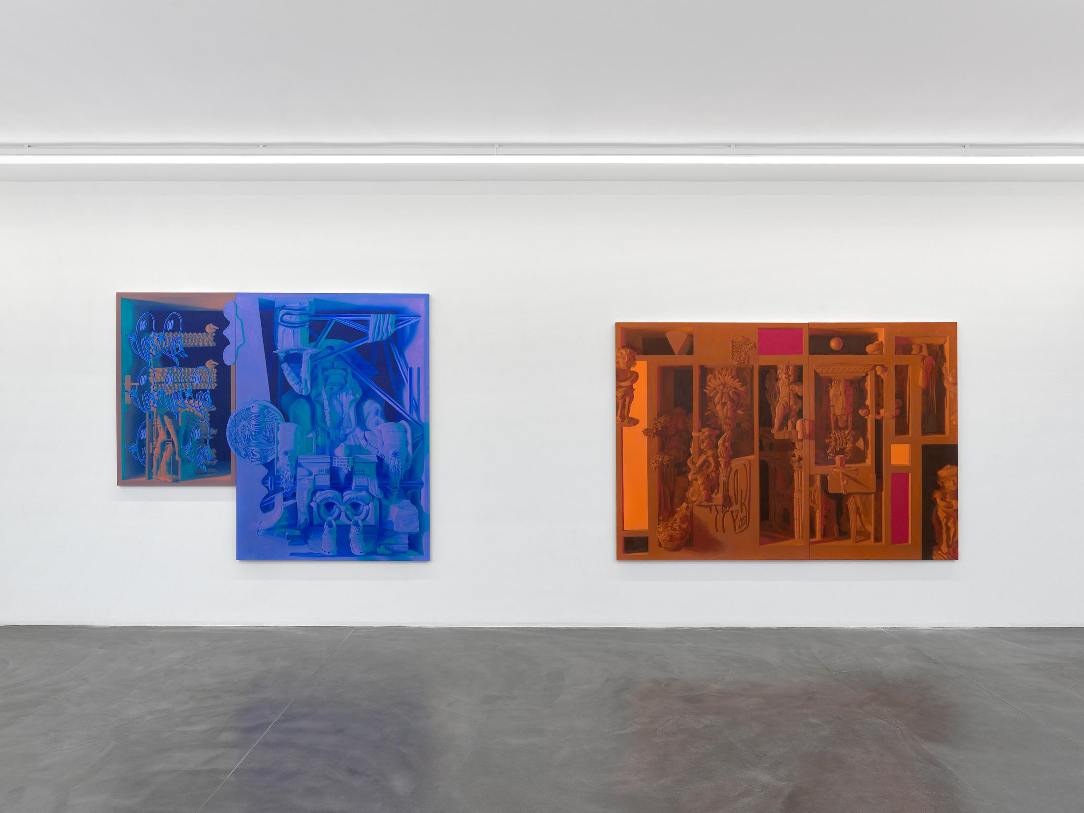 Exhibition View Tom Waring Solo Show «A Robot Never Made Me Laugh» at Galerie Maria Bernheim, Zurich, 2023 / Photo: Annik Wetter / Courtesy: the artist and Galerie Maria Bernheim