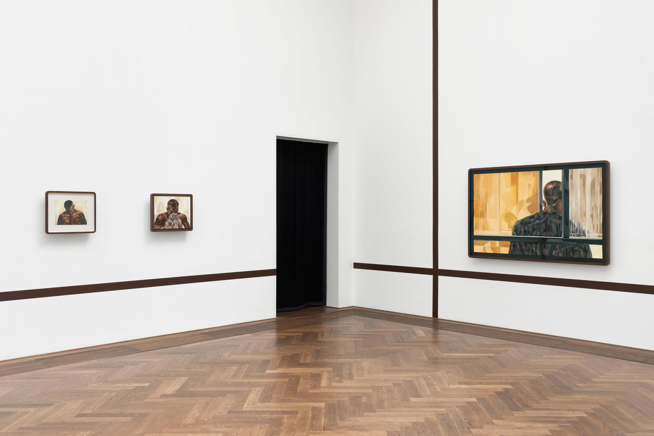 Exhibition View Solo Show Toyin Ojih Odutola «Ilé Oriaku» at Kunsthalle Basel, Basel, 2024 / Photo: Philipp Hänger / Courtesy: The artist and Kunsthalle Basel