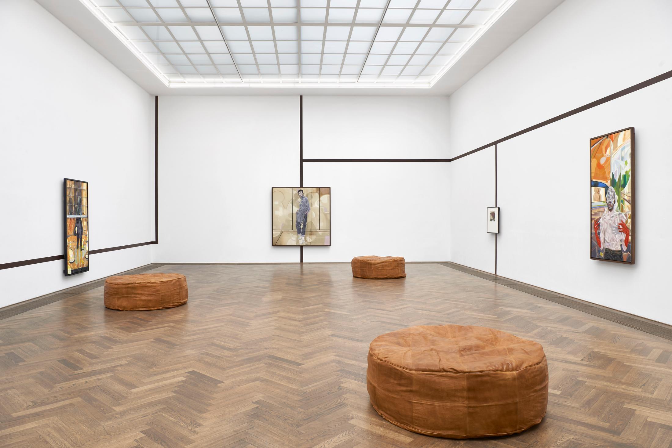 Exhibition View Solo Show Toyin Ojih Odutola «Ilé Oriaku» at Kunsthalle Basel, Basel, 2024 / Photo: Philipp Hänger / Courtesy: The artist and Kunsthalle Basel