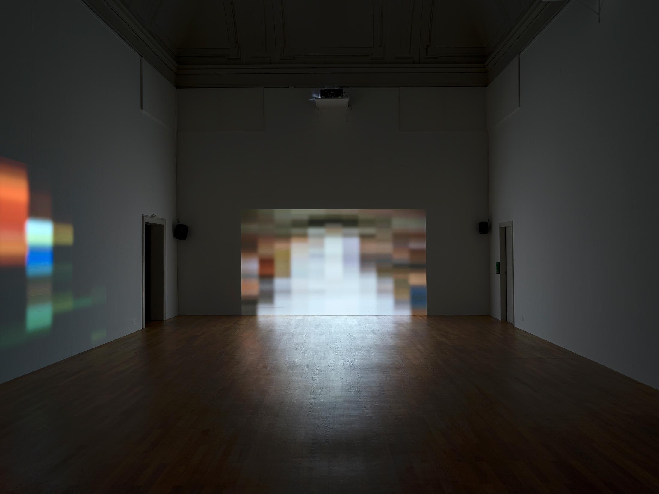 Exhibition View Solo Show Valentina Triet «Of manners, of trips; view on Provider in Spring and Summer 2024, 16:9, 10:46 & Provider in Fall Haute Couture 1995, 4:3, 02:24» at Kunsthalle Winterthur, Winterthur, 2024-2025 / Photo: Cedric Mussano / Courtesy: the artist and Kunsthalle Winterthur