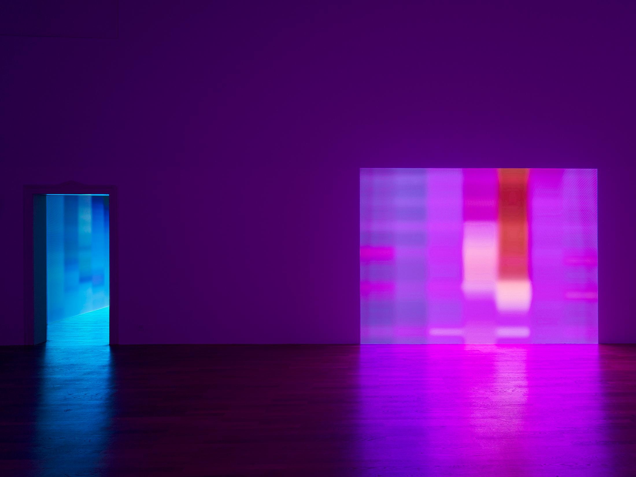 Exhibition View Solo Show Valentina Triet «Of manners, of trips; view on Provider in Spring 2006, 4:3, 13:59 & Provider in Spring and Summer 2007, 4:3, 08:55» at Kunsthalle Winterthur, Winterthur, 2024-2025 / Photo: Cedric Mussano / Courtesy: the artist and Kunsthalle Winterthur