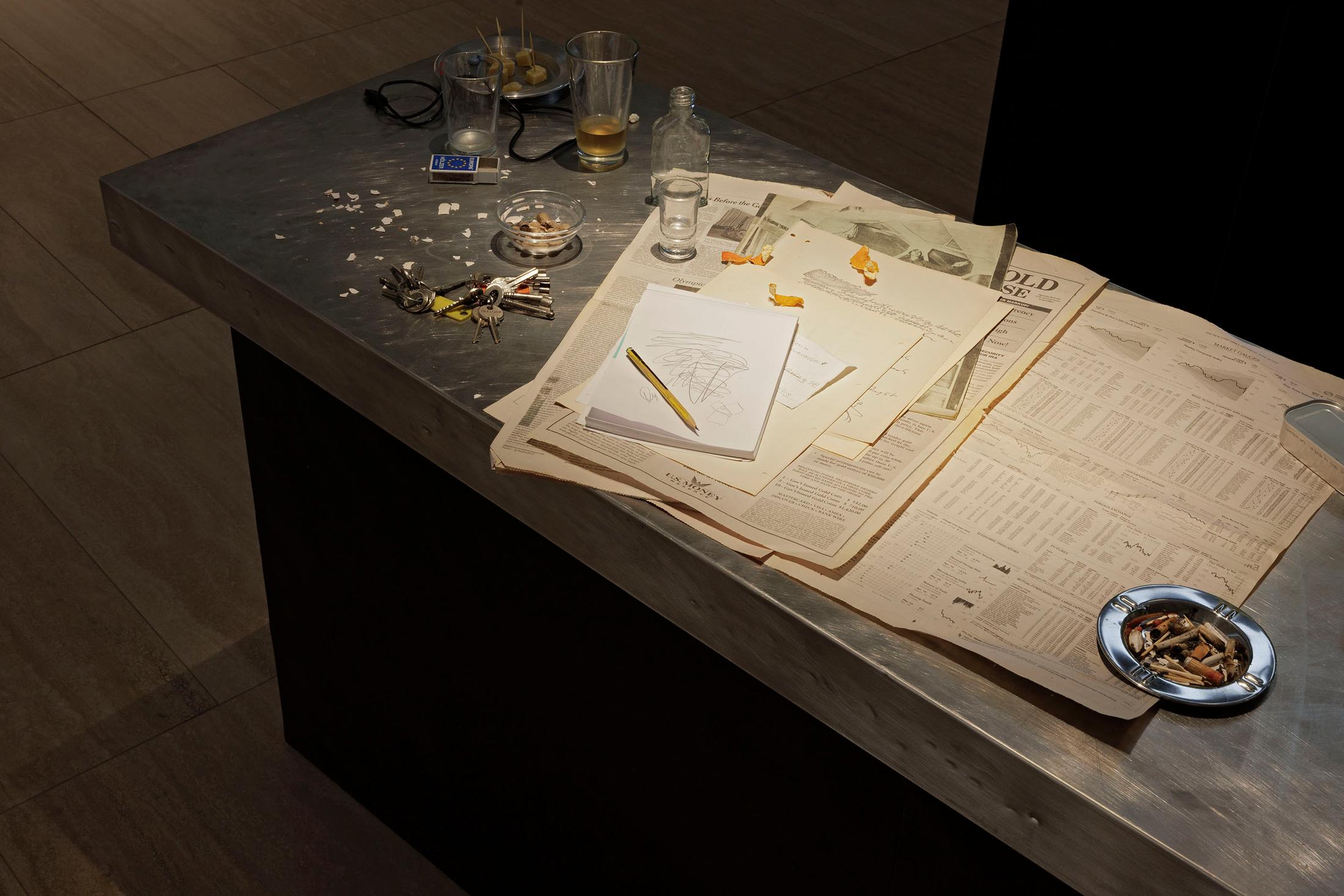 Exhibition View Solo Show Vanessa Disler «Euphoric Recall; view on Vanessa Disler, Euphoric Recall (Detail), 2024, Various material, ca. 273 x 600 x 325 cm» at Kunstforum Baloise Park, Basel, 2024 / Photo: Gina Folly / Courtesy: the artist and Damien and the Love Guru