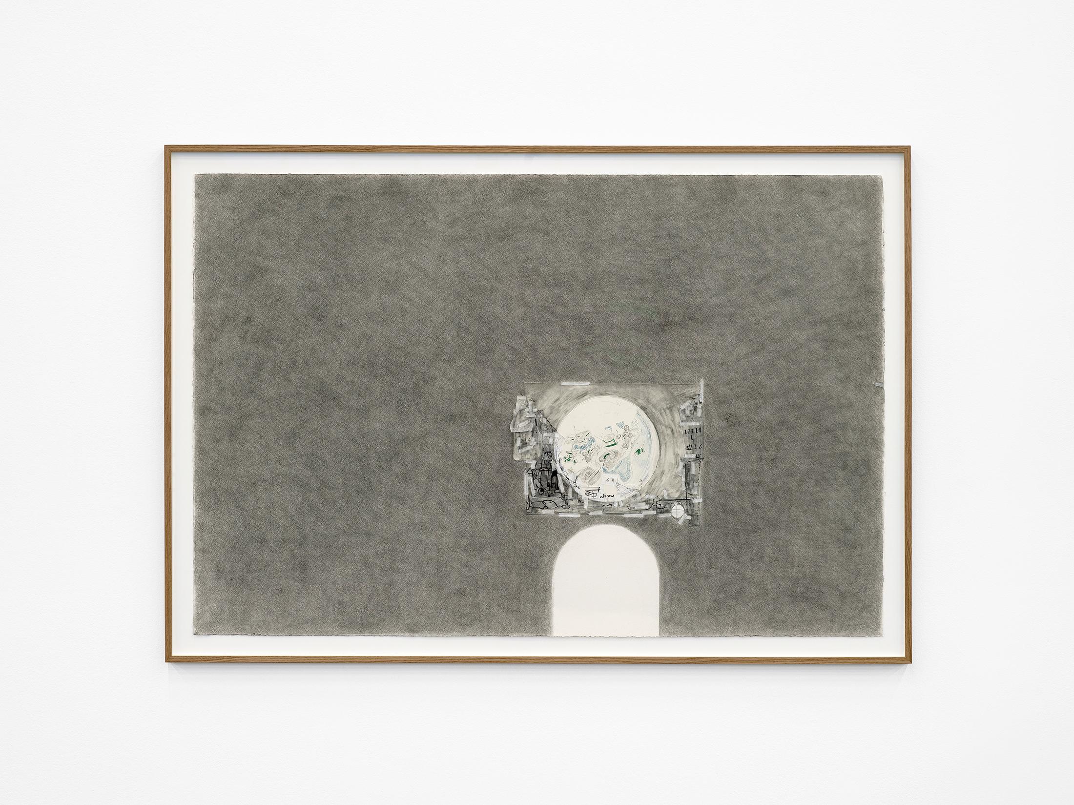 Exhibition View Solo Show Vijay Masharani «Big Casino ; view on Untitled, 2025, Graphite, coloured pencil, pen and collage on paper» at Kunsthalle Zürich, Zurich, 2025 / Photo: Cedric Mussano / Courtesy: the artist and Clima, Milan