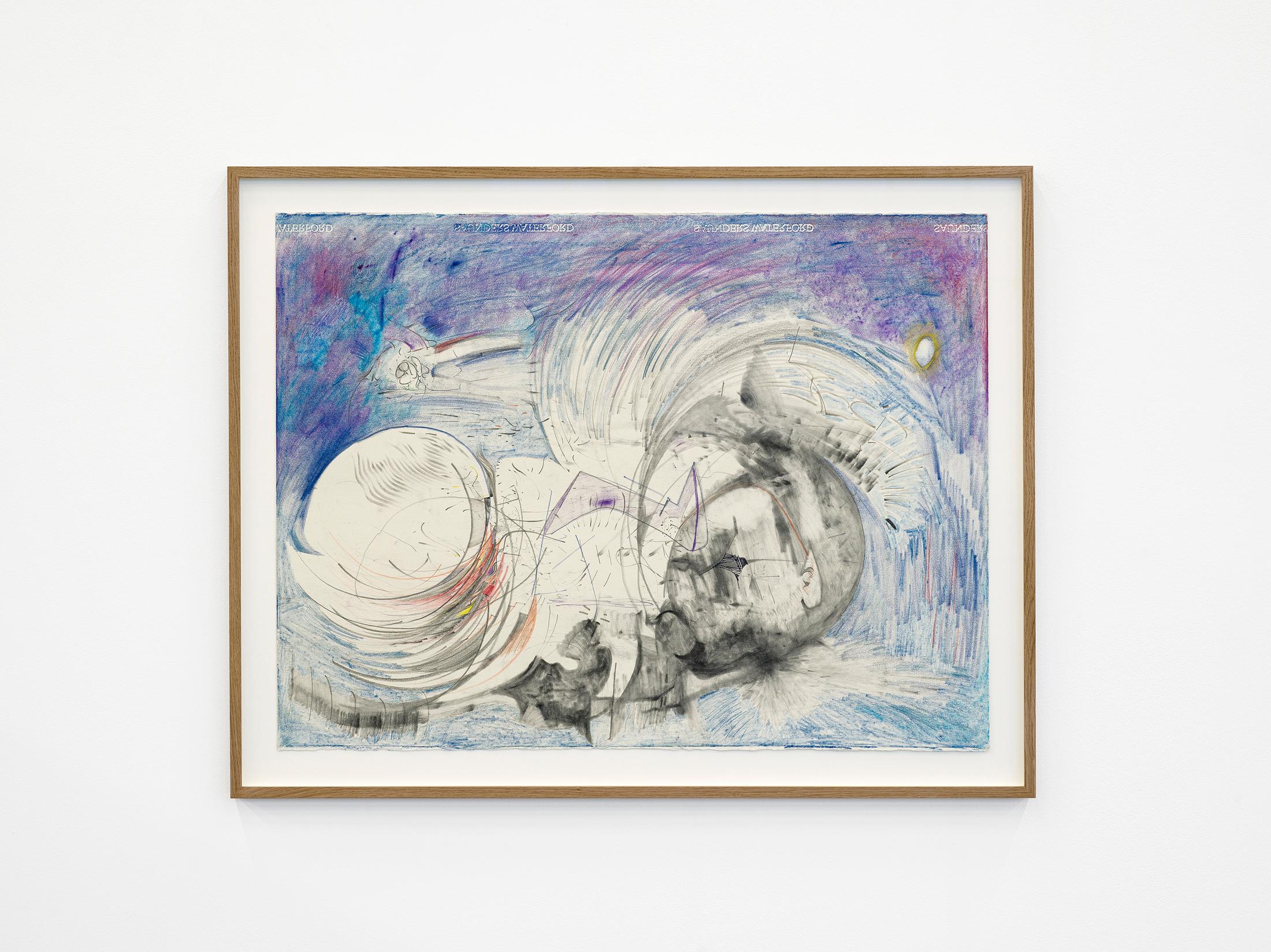 Exhibition View Solo Show Vijay Masharani «Big Casino ; view on Delirium backslide, 2023, Graphite and coloured pencil on paper» at Kunsthalle Zürich, Zurich, 2025 / Photo: Cedric Mussano / Courtesy: the artist and Clima, Milan