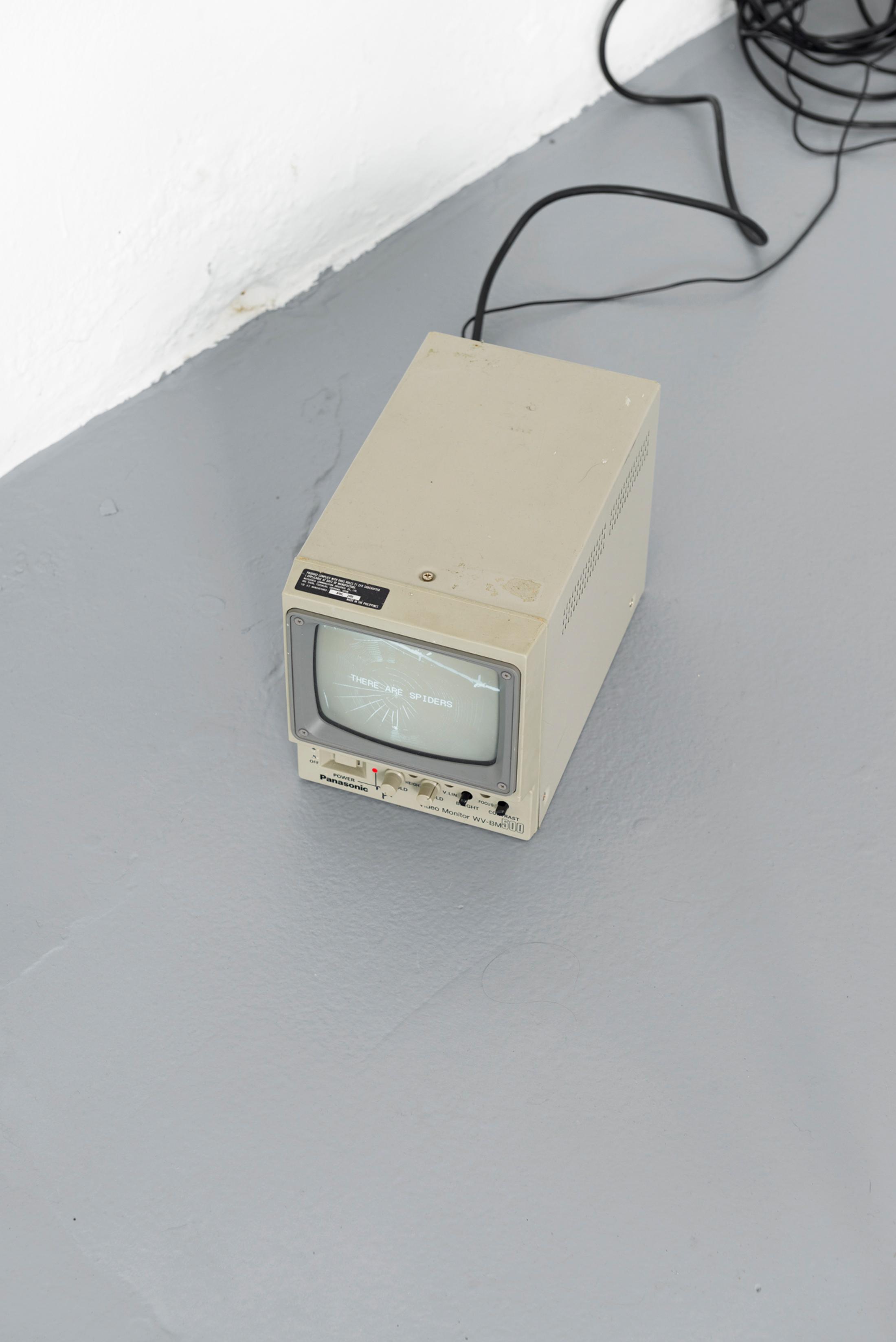 Exhibition View Duo Show Yvan Alvarez and Dylan Hausthor «Upon Onda; view on Dylan Hausthor, craft, 2024, Analog TV broadcast» at Standard/Deluxe, Lausanne, 2024 / Photo: YAL / Courtesy: the artist and Standard/Deluxe