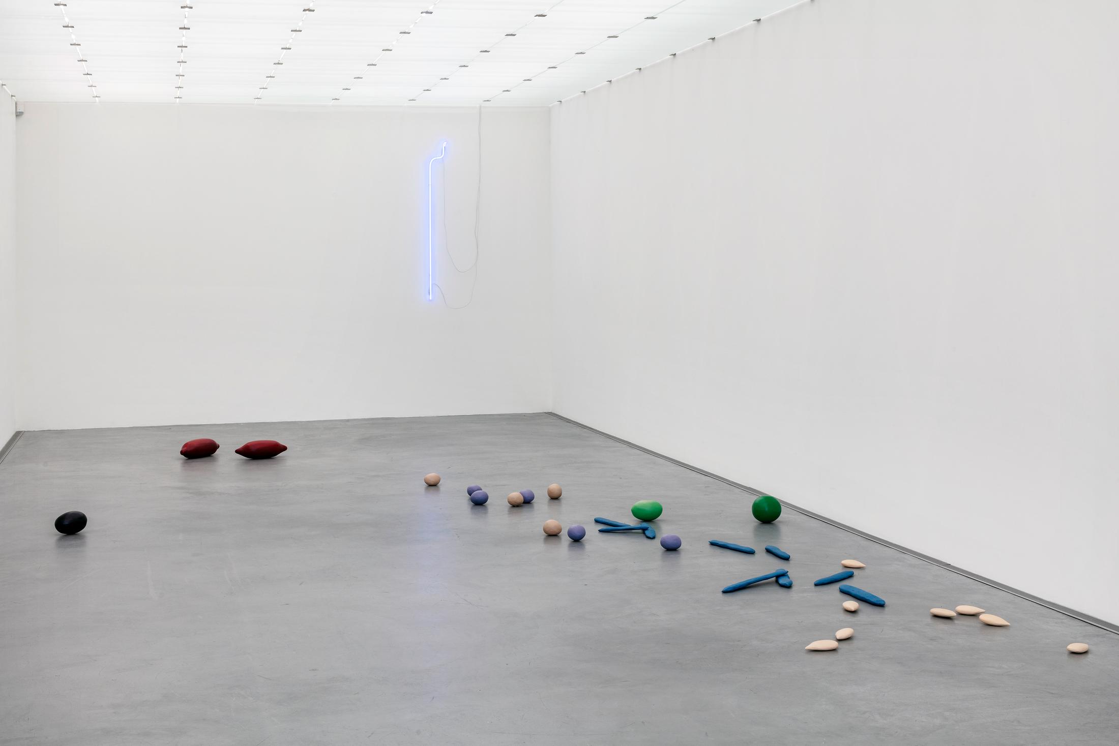 Exhibition View Solo Show Zora Berweger «GRETTING THE UNSEEN; view on Zora Berweger, water bodies, 2021, Epoxy resin, plaster, rubber, Styrofoam, Variable dimensions» at Kunsthalle Kunstmuseum Appenzell, Appenzell, 2023-2024 / Photo: Stefan Rohner / Courtesy: the artist and Kunstmuseum Kunsthalle Appenzell