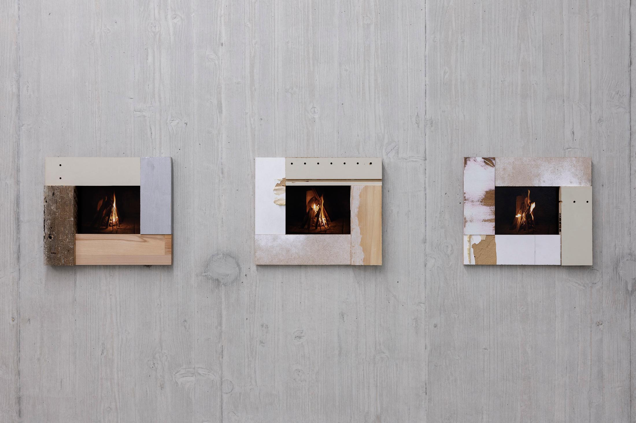 Exhibition View Group Show «In Between Between No More and Not Yet; view on Brigham Baker, Apostrophe (20-22), 2024 C-Print, Holz 26 x 31 cm» at Kunsthaus Baselland, 2024 / Photo: Gina Folly / Courtesy: the artist and Kunsthaus Baselland