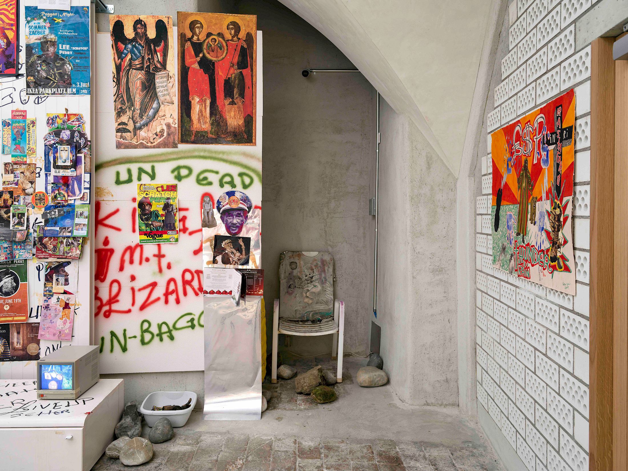Exhibition View Solo Show «Lee Scratch Perry» at Cabaret Voltaire, Zurich, 2024 / Photo: Cedric Mussano / Courtesy: The artist and Cabaret Voltaire