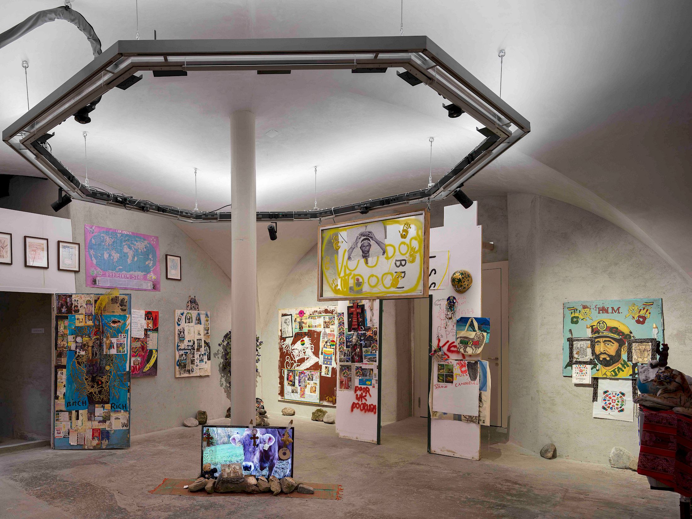 Exhibition View Solo Show «Lee Scratch Perry» at Cabaret Voltaire, Zurich, 2024 / Photo: Cedric Mussano / Courtesy: The artist and Cabaret Voltaire