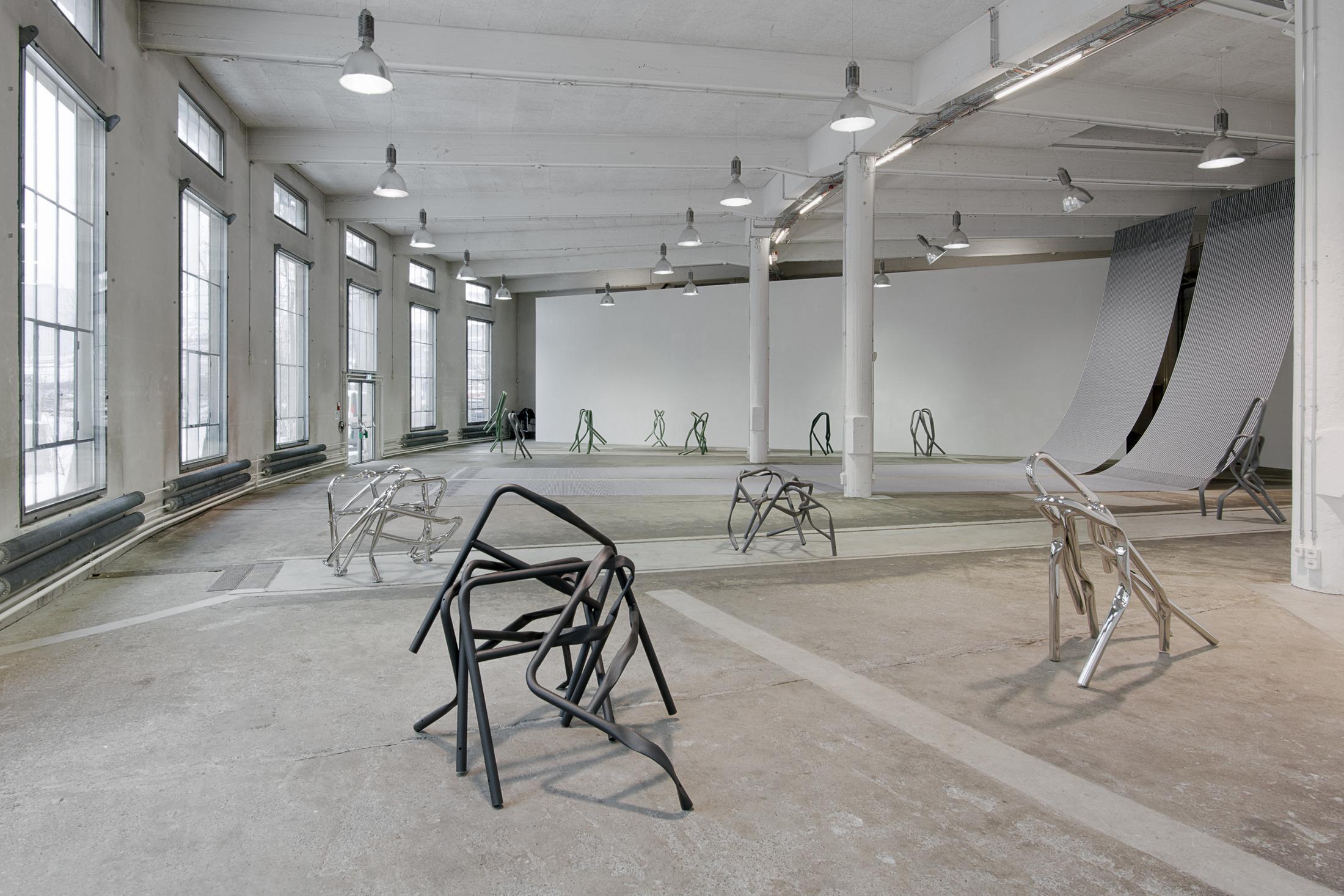 Exhibition View Bettina Pousttchi "Protection" at Lokremise St.Gallen 2018 / Photo: Sebastian Stadler