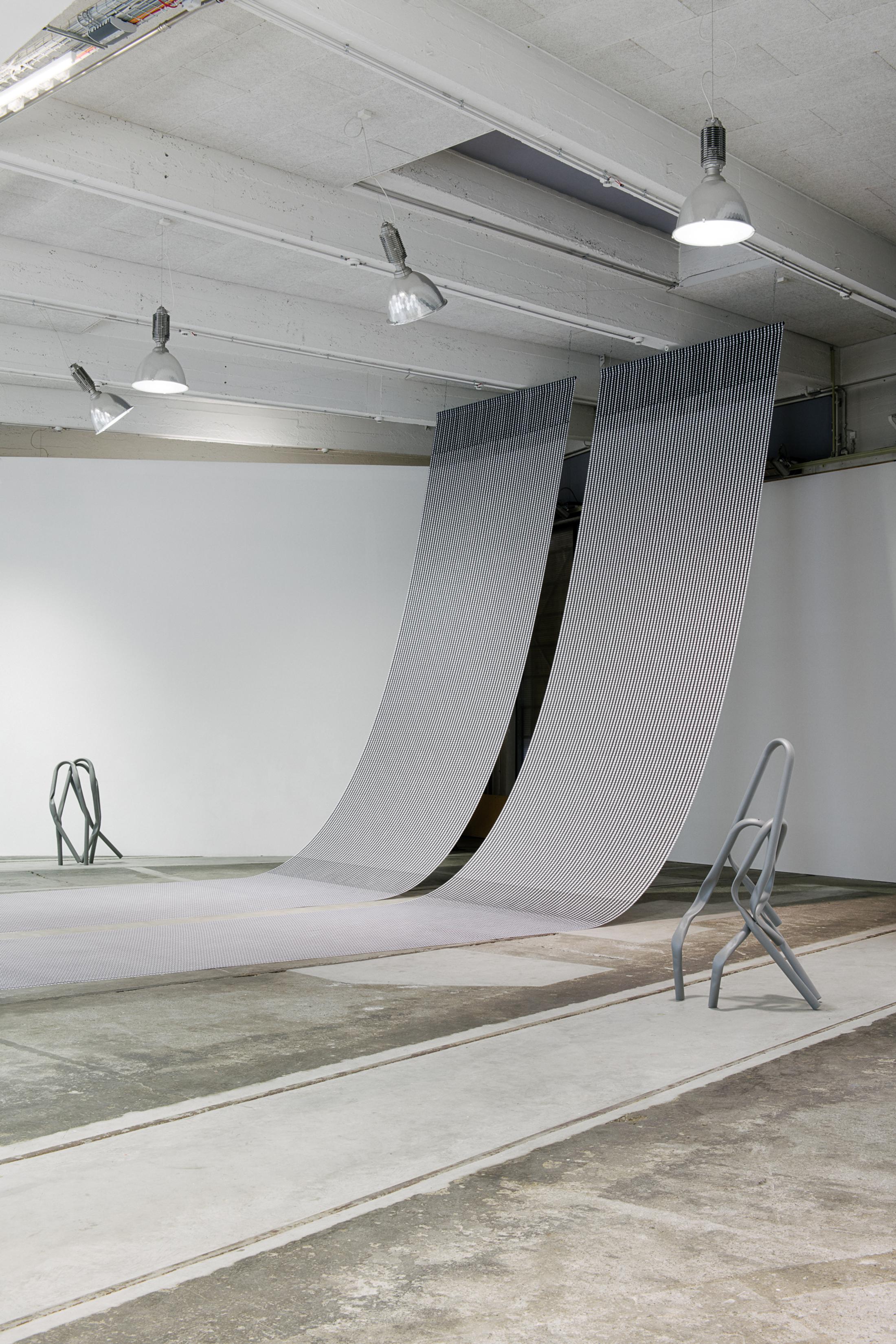 Exhibition View Bettina Pousttchi "Protection" at Lokremise St.Gallen 2018 / Photo: Sebastian Stadler