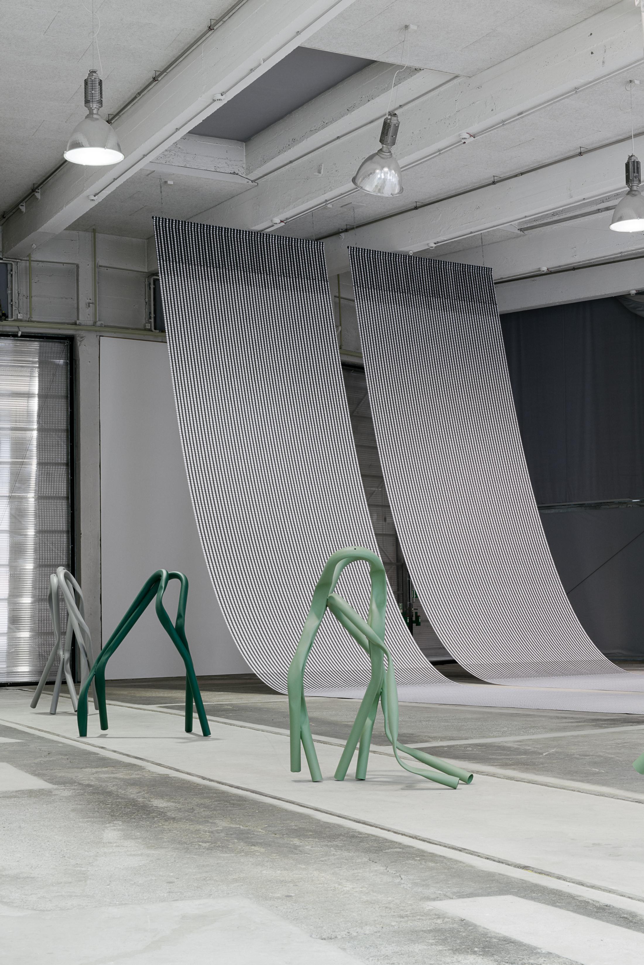 Exhibition View Bettina Pousttchi "Protection" at Lokremise St.Gallen 2018 / Photo: Sebastian Stadler