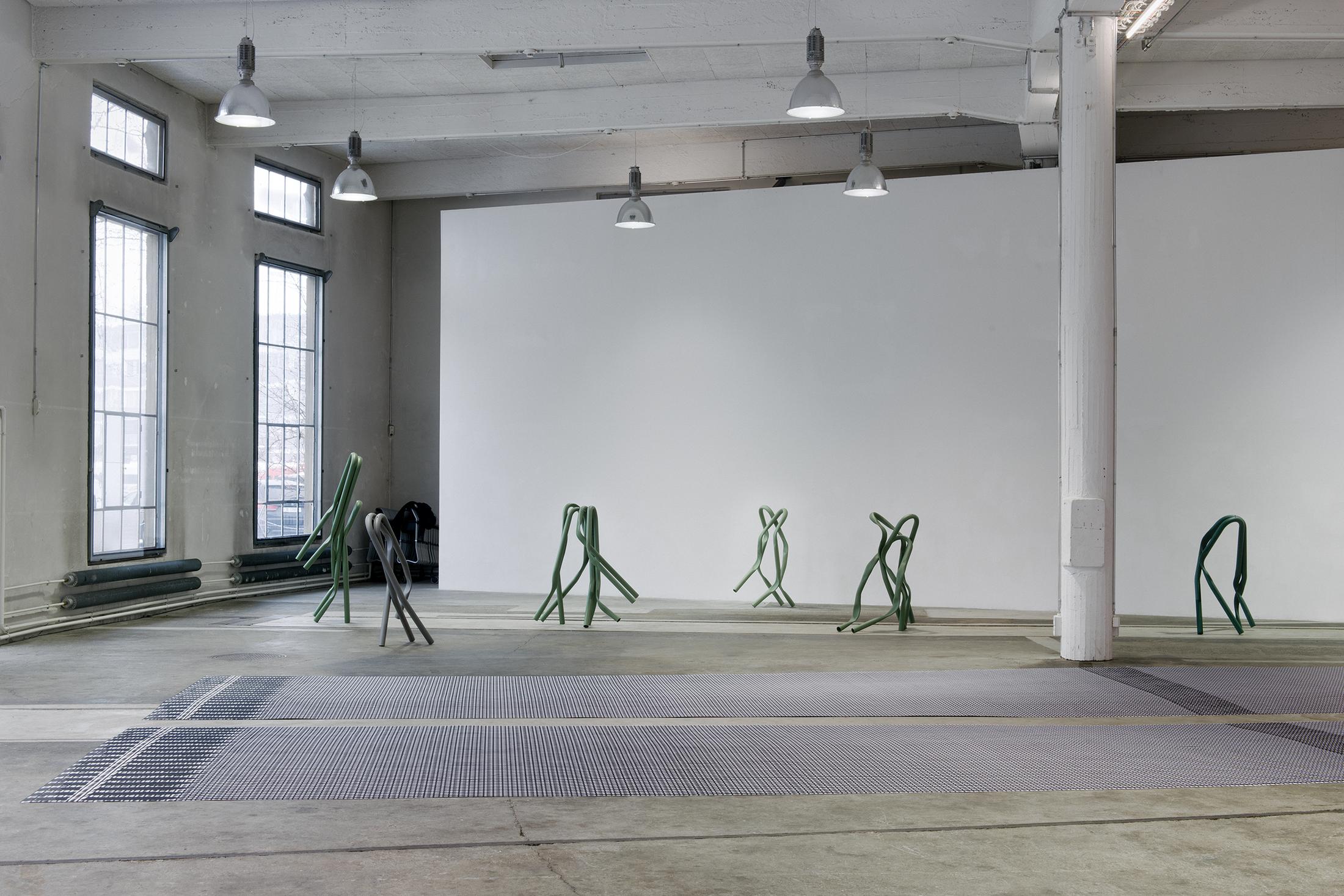 Exhibition View Bettina Pousttchi "Protection" at Lokremise St.Gallen 2018 / Photo: Sebastian Stadler