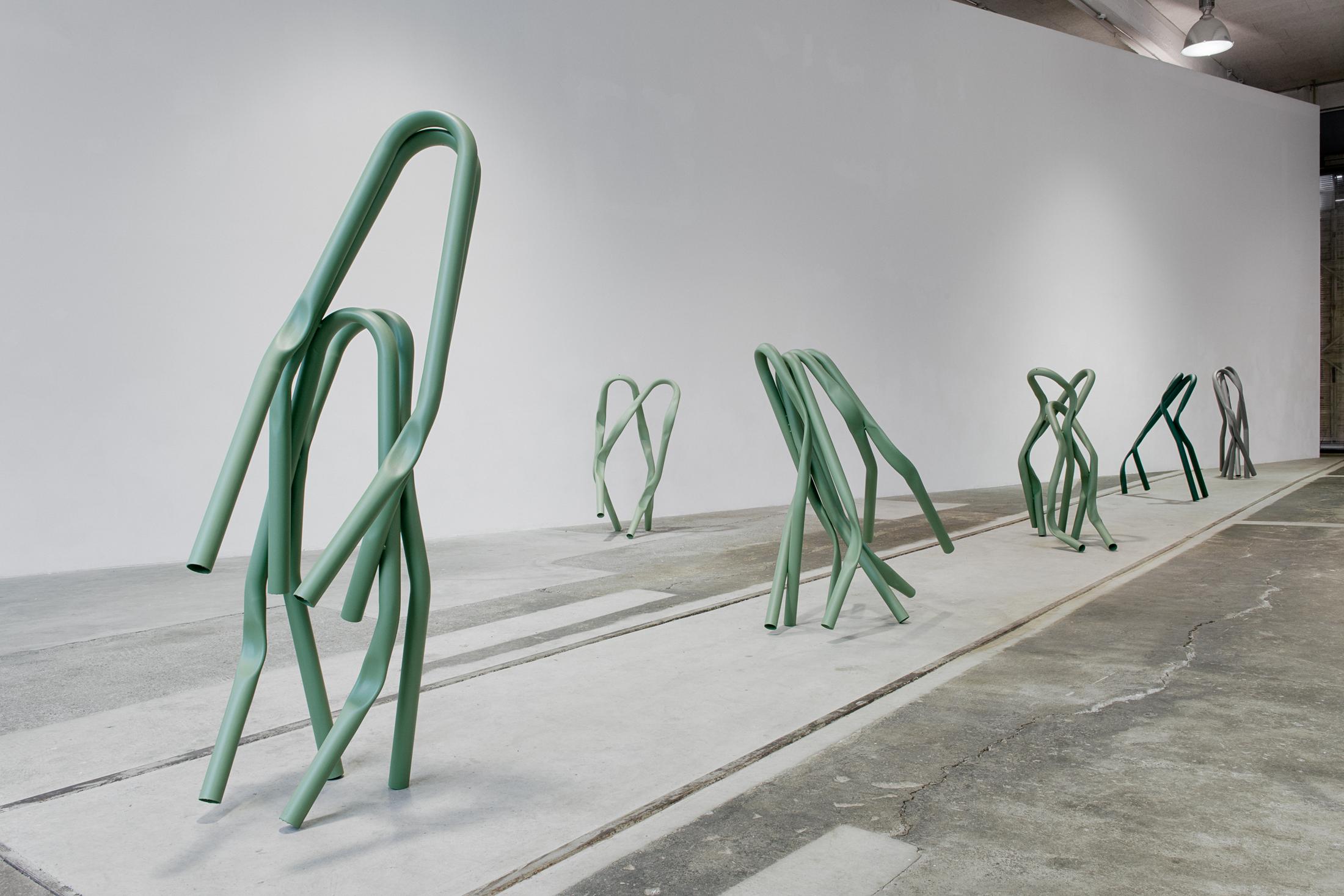 Exhibition View Bettina Pousttchi "Protection" at Lokremise St.Gallen 2018 / Photo: Sebastian Stadler